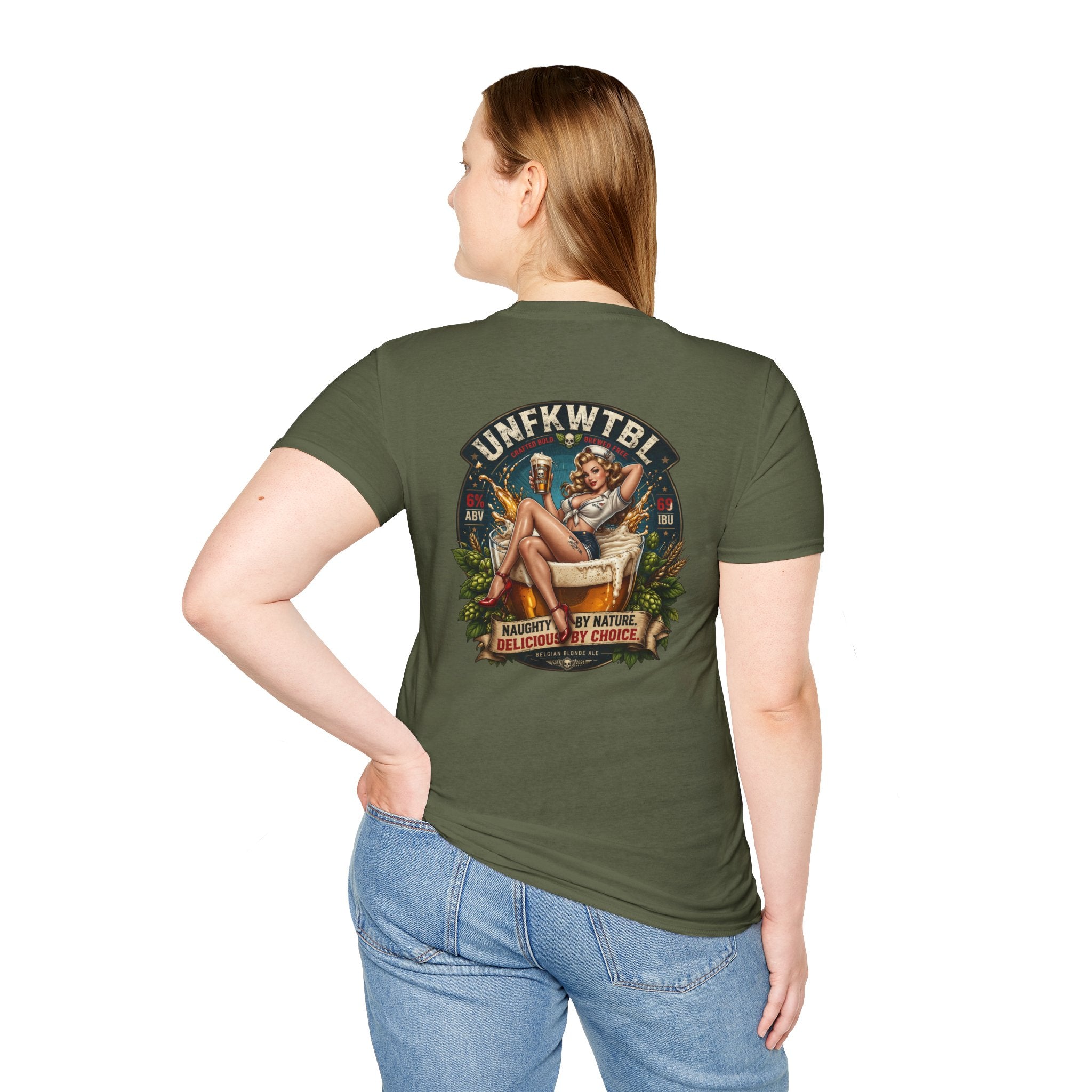 Pinup Rebel T-Shirt — "UNFKWTBL: Naughty by Nature, Delicious by Choice" Vintage Rock Tee