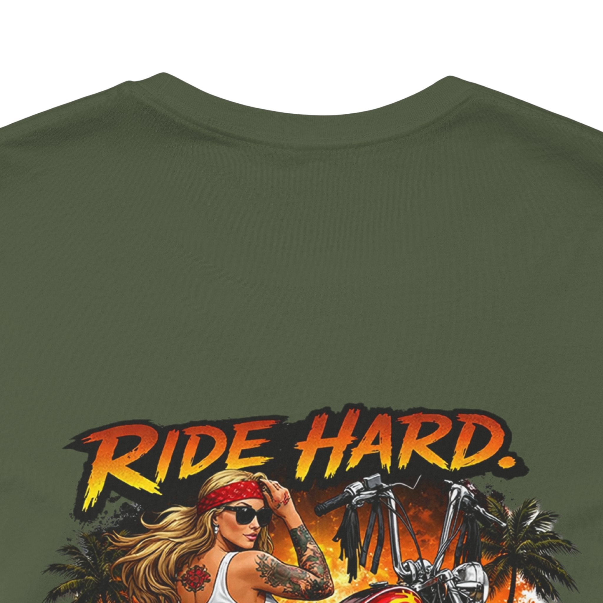 Ride Hard Motorcycle Tee — "Ride Hard, Shine Louder" Biker Graphic T-Shirt