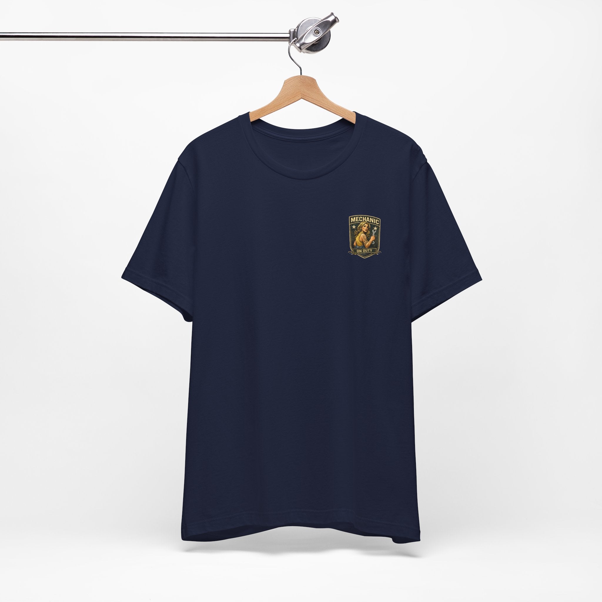 Mechanic On Duty Tee — Vintage Pin-Up Aircraft Garage Shirt
