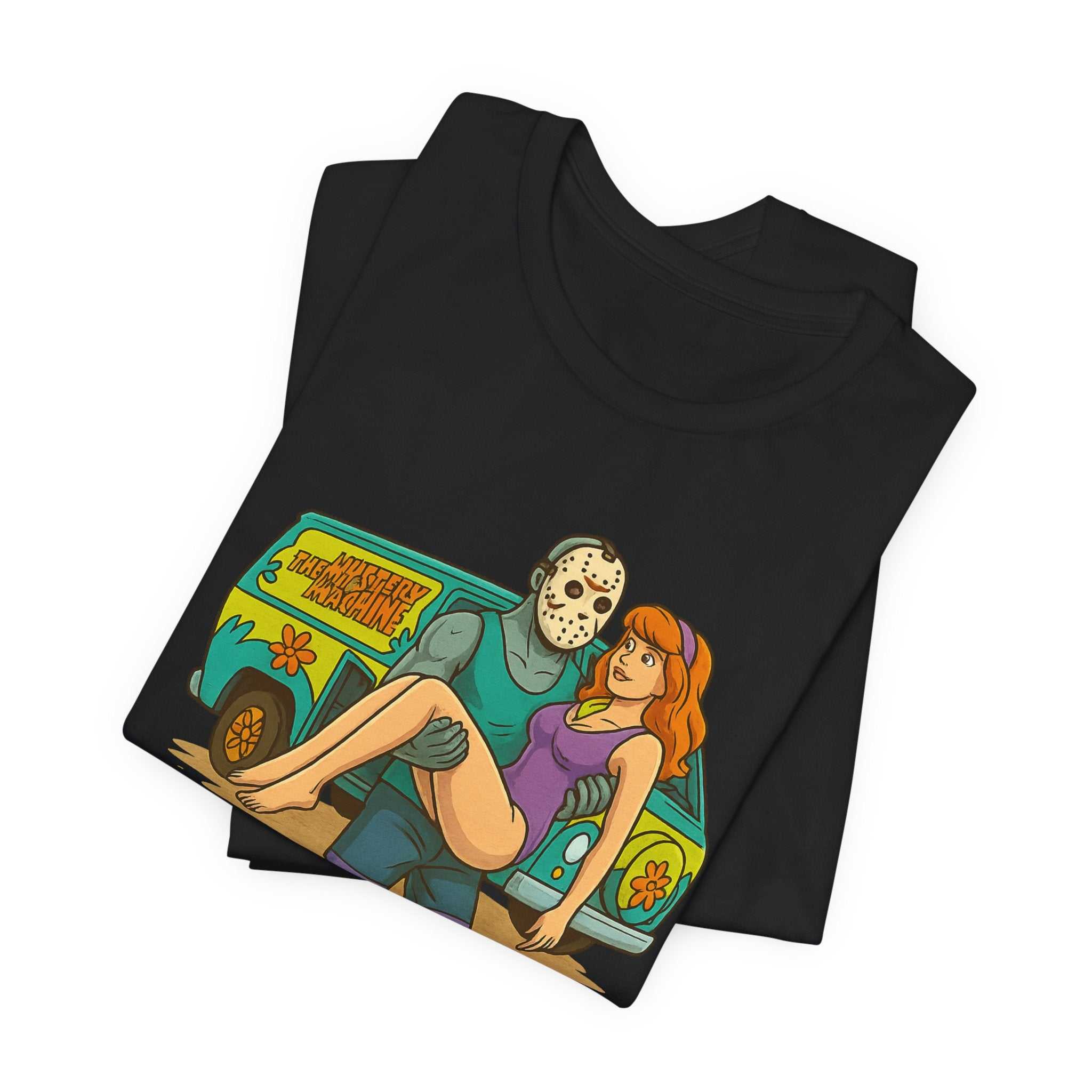 Horror Mashup Tee — 'No Give Backs' Jason & Daphne Retro Graphic T-Shirt