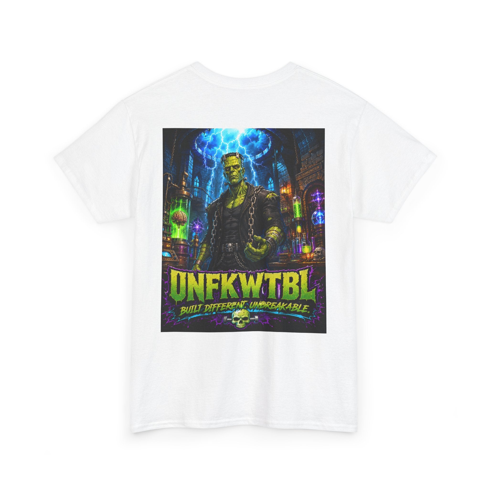 Frankenstein Lab Graphic Tee — "UNFKWTBL" Horror Sci‑Fi T-Shirt