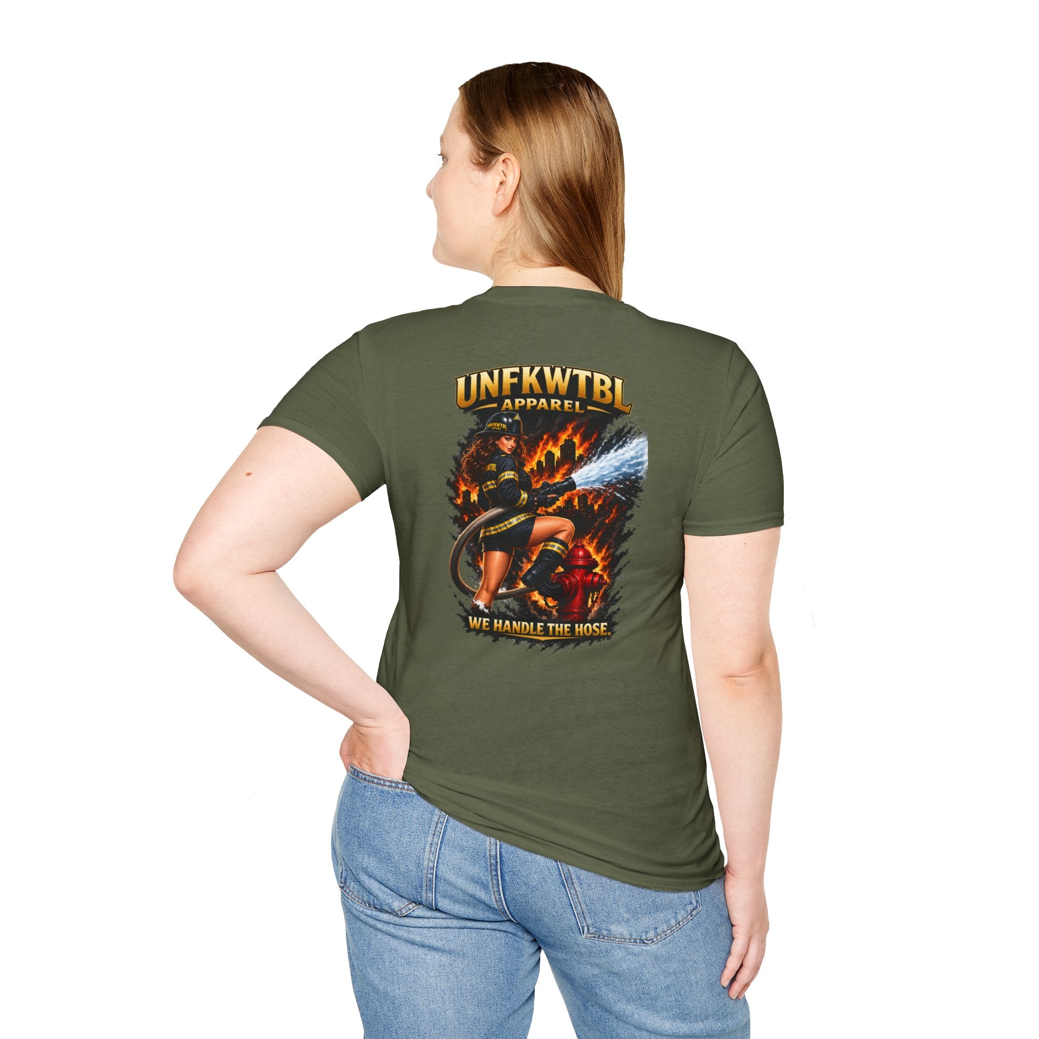 Firefighter T-Shirt — "UNFKWTBL Apparel: We Handle The Hose" Graphic Tee