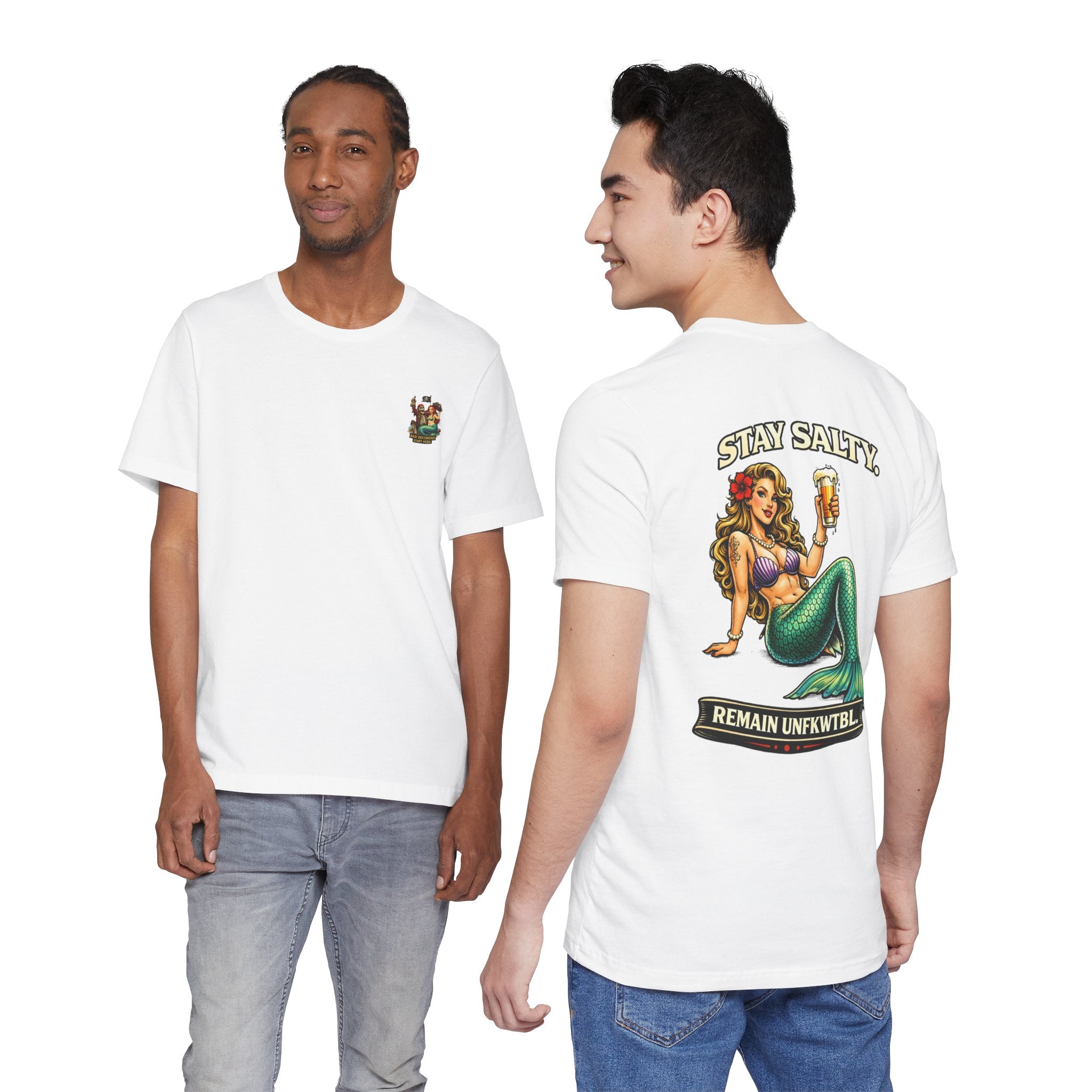 Stay Salty Mermaid T-Shirt — 'Remain UNFKWTBL' Vintage Beach Tee