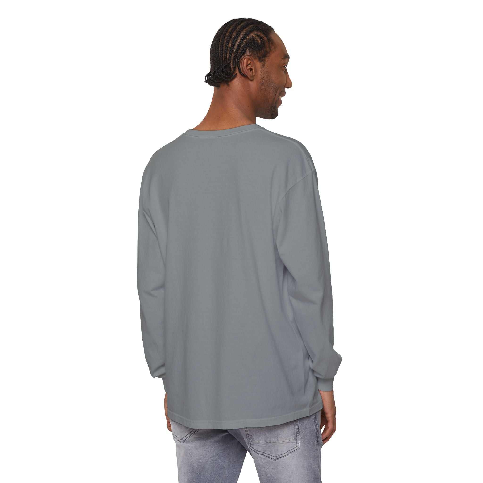 Long sleeve t-shirt with "Out of Office Forever" skull and beer graphic, soft cotton, ribbed cuffs, classic fit