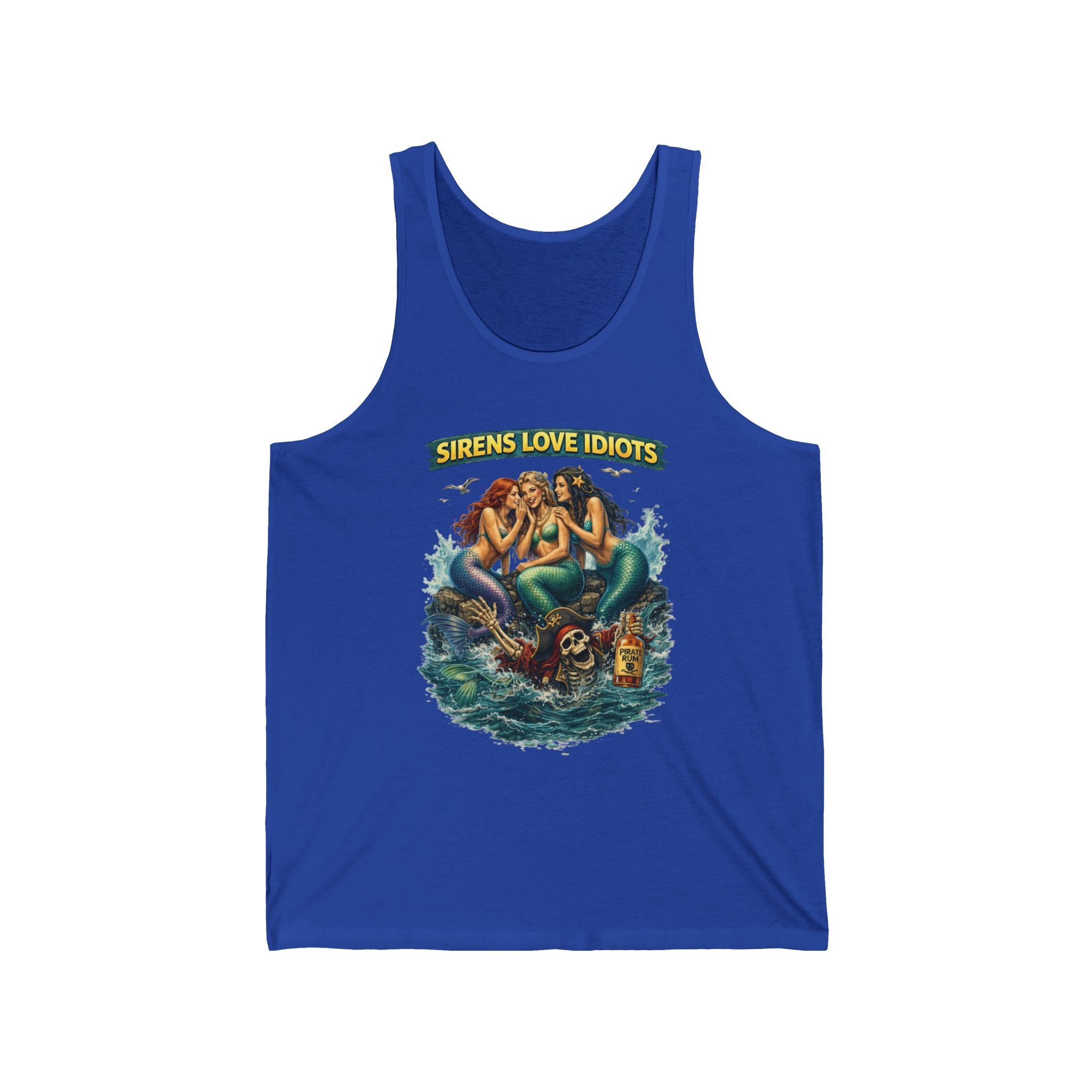 Sirens Love Idiots Tank Top – Funny Pirate Mermaid Graphic Beach Tank