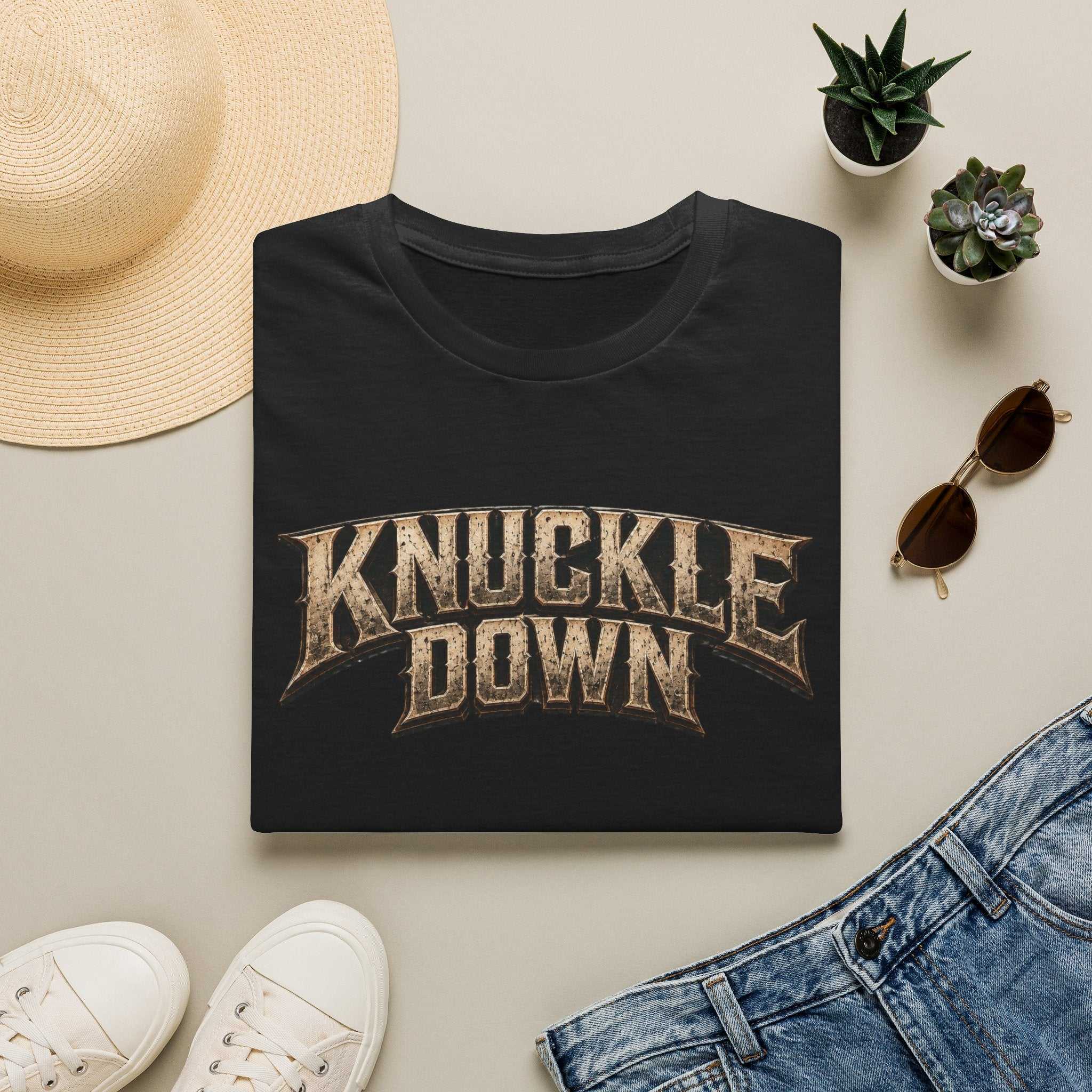 Knuckle Down Graphic T‑Shirt — Vintage Rugged Fighting Vibe