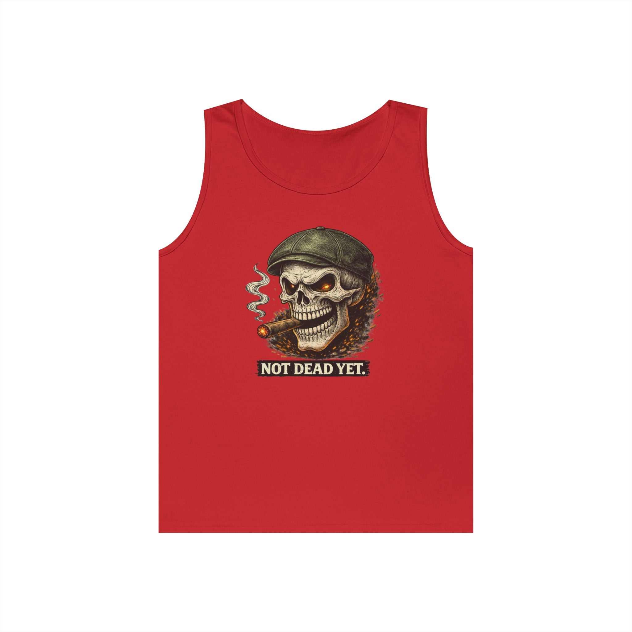 Tank Top — 'Not Dead Yet' Smoking Skull Graphic