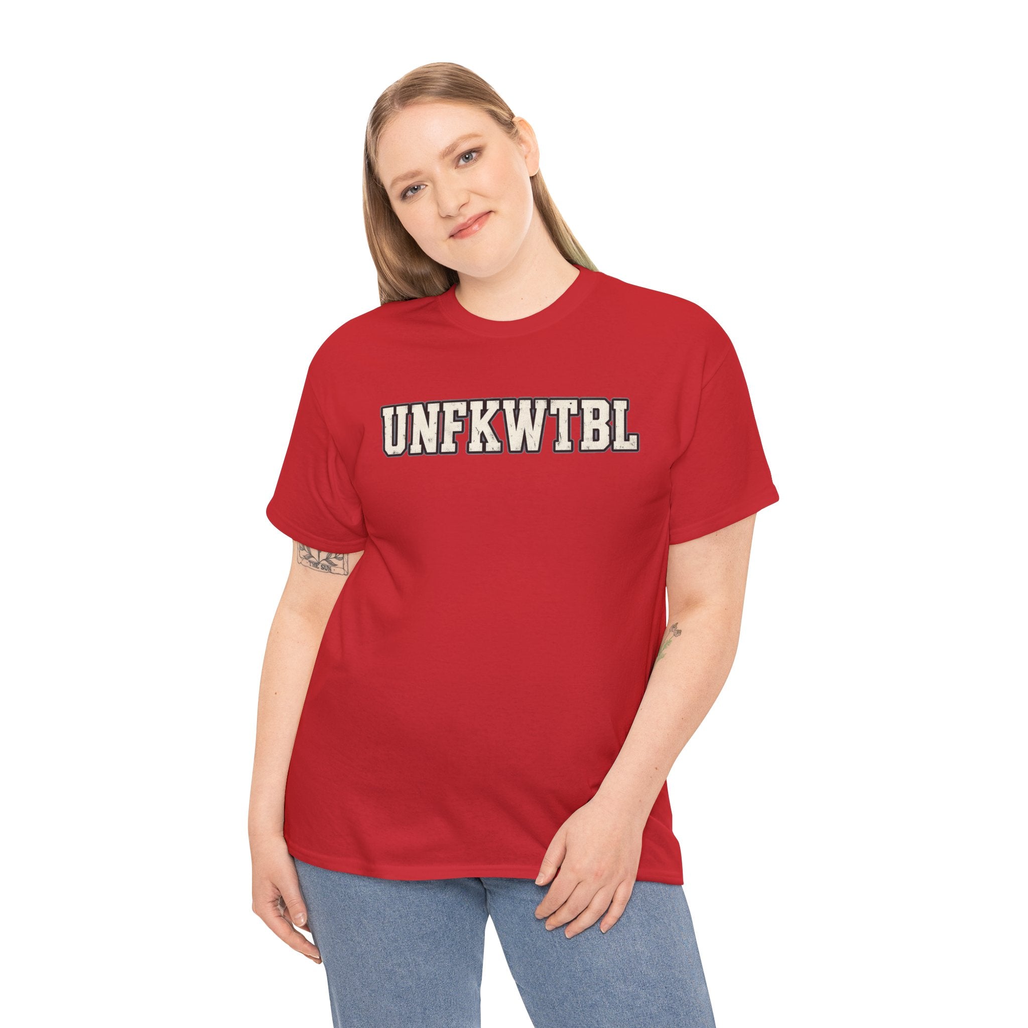 UNFKWTBL Graphic Tee — Vintage College Lettering T-Shirt