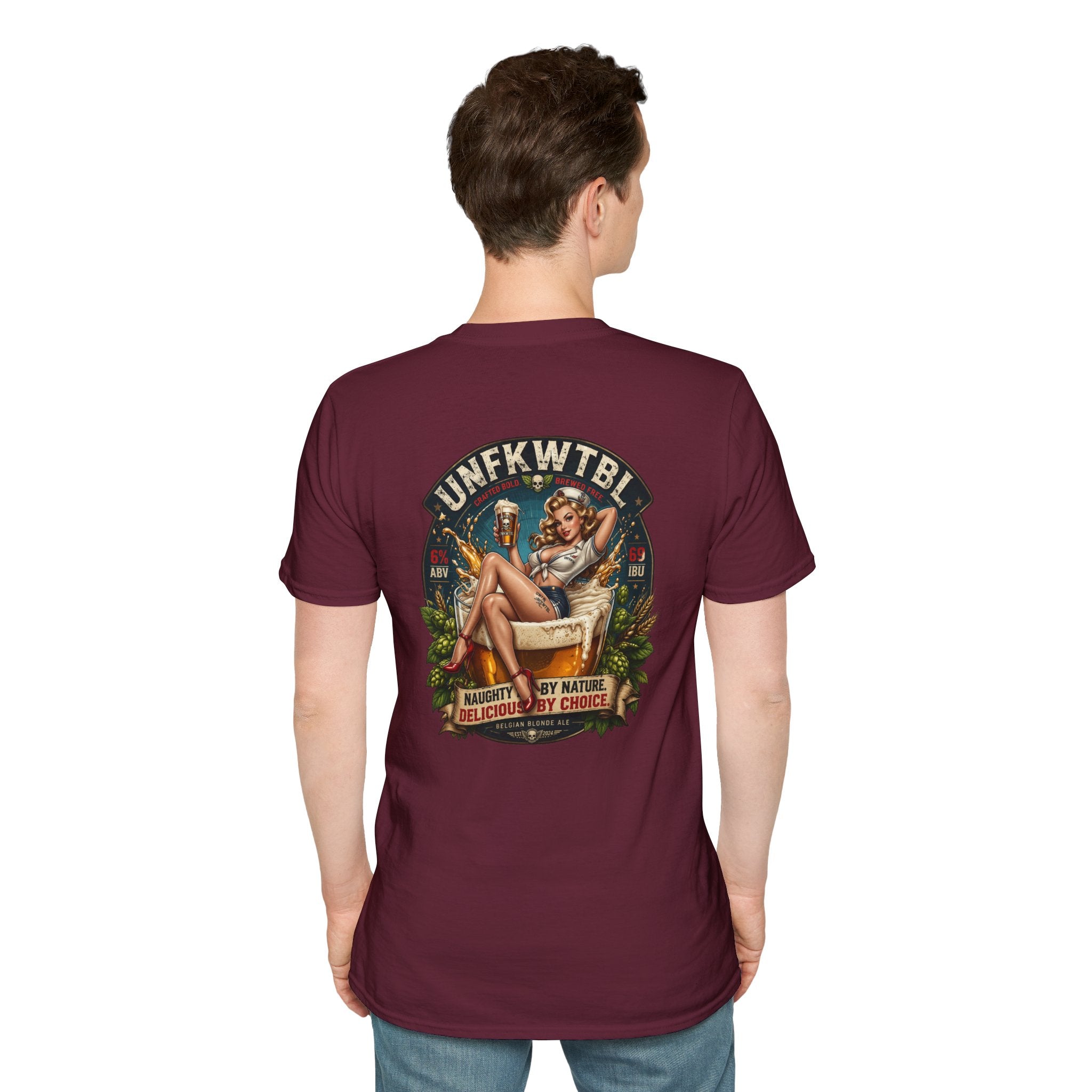 Pinup Rebel T-Shirt — "UNFKWTBL: Naughty by Nature, Delicious by Choice" Vintage Rock Tee