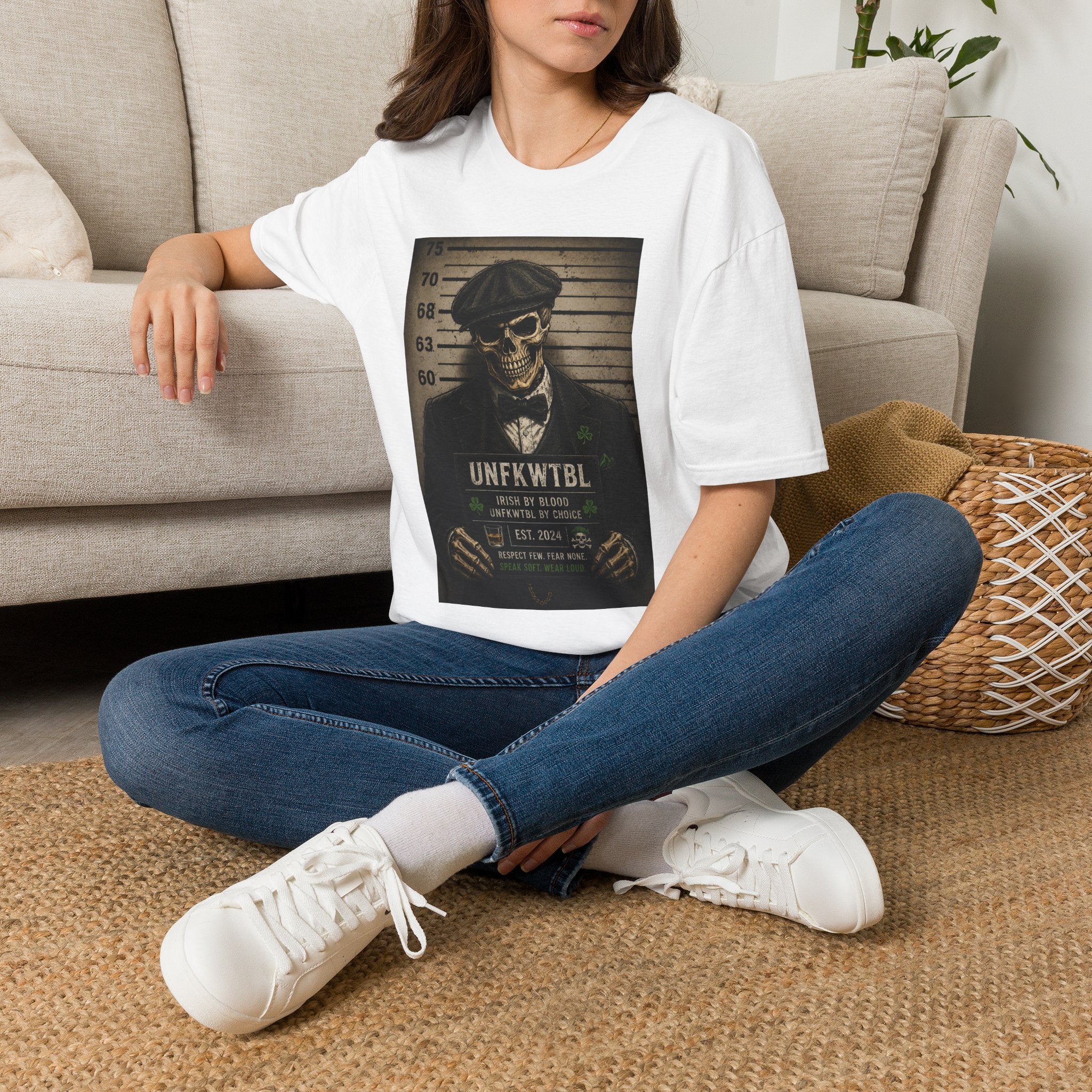 Skull Mugshot T-Shirt — Vintage Peaky Blinders Skeleton Graphic Tee