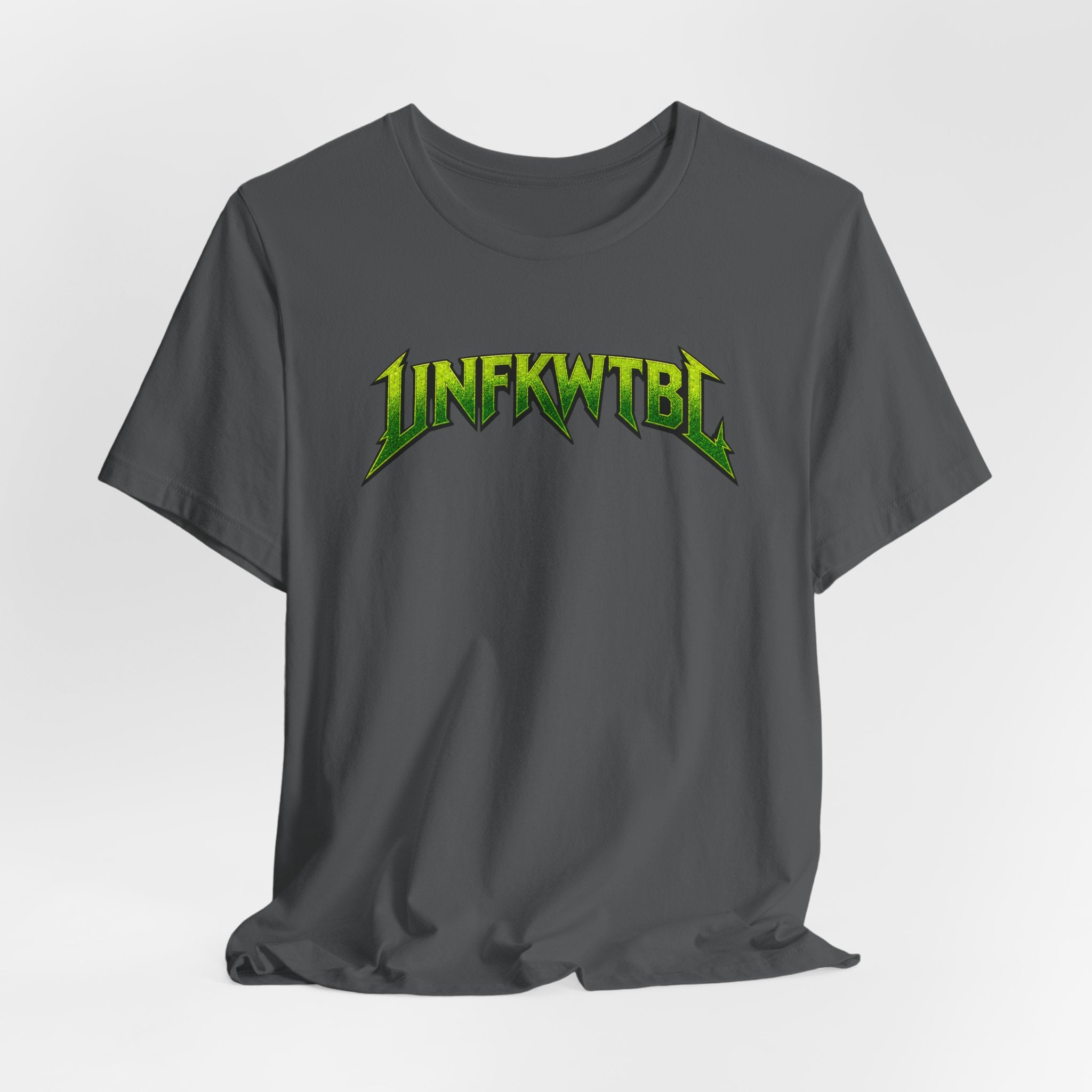 Reaper Graphic Tee — 'UNFKWTBL' Neon Green Heavy Metal Skull Shirt