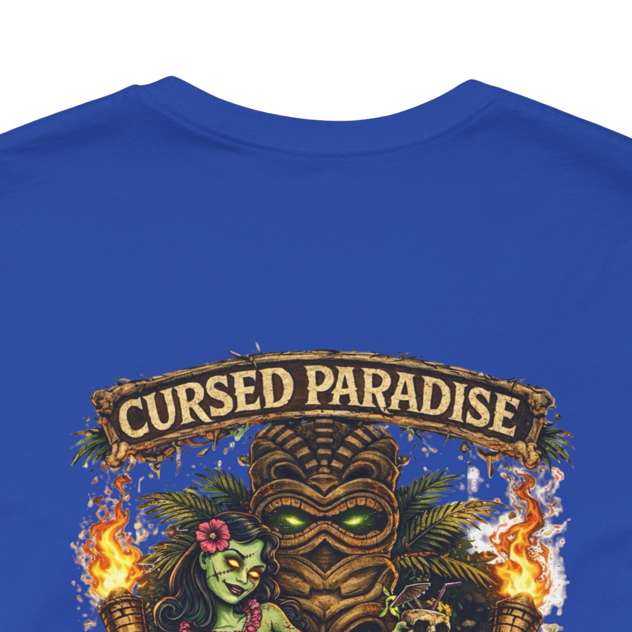Cursed Paradise T-Shirt — Tropical Tiki Skull Graphic Tee