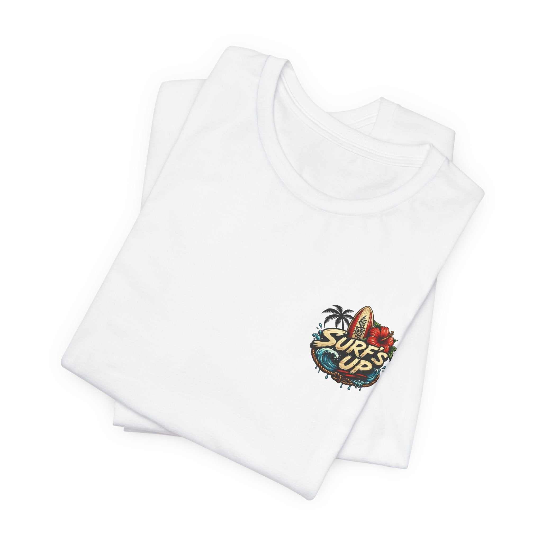 Hawaiian Surfboard T-Shirt featuring vintage surfboard and hula girl graphics on soft breathable cotton tee