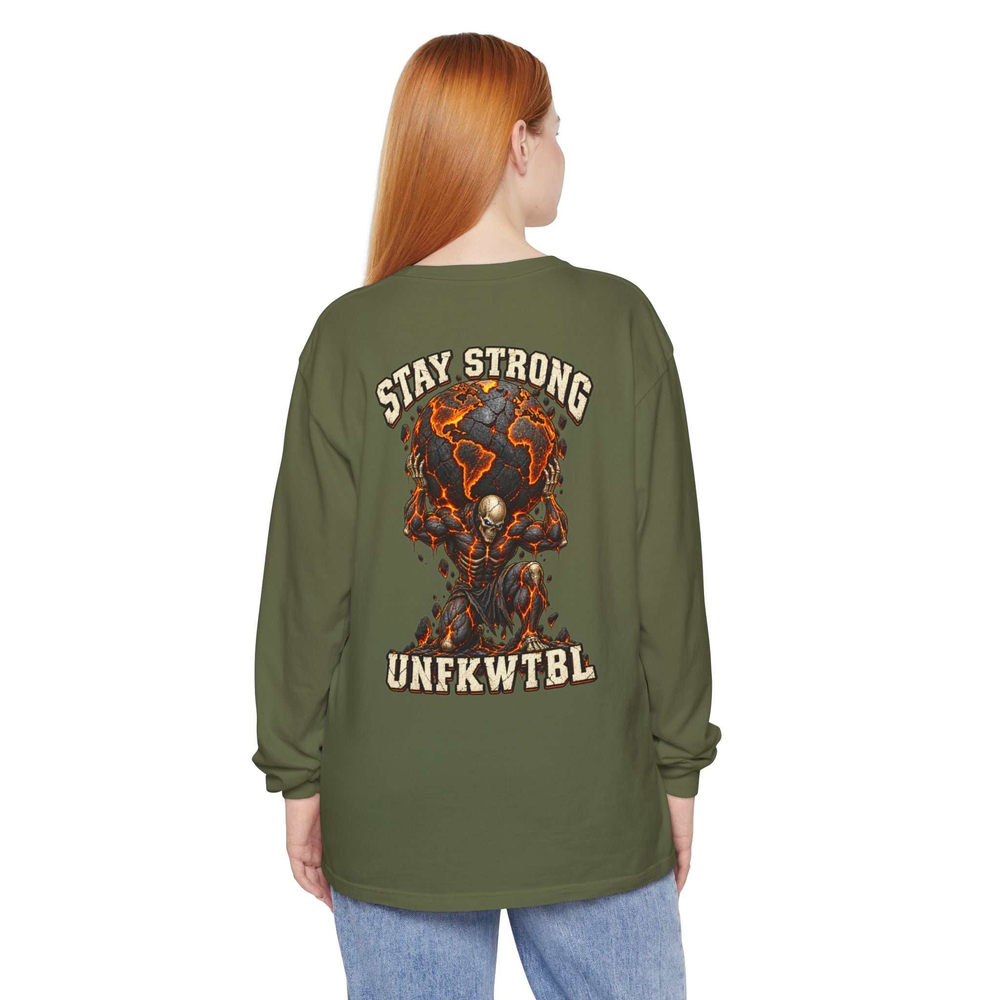 Stay Strong Atlas Skull Long Sleeve Tee