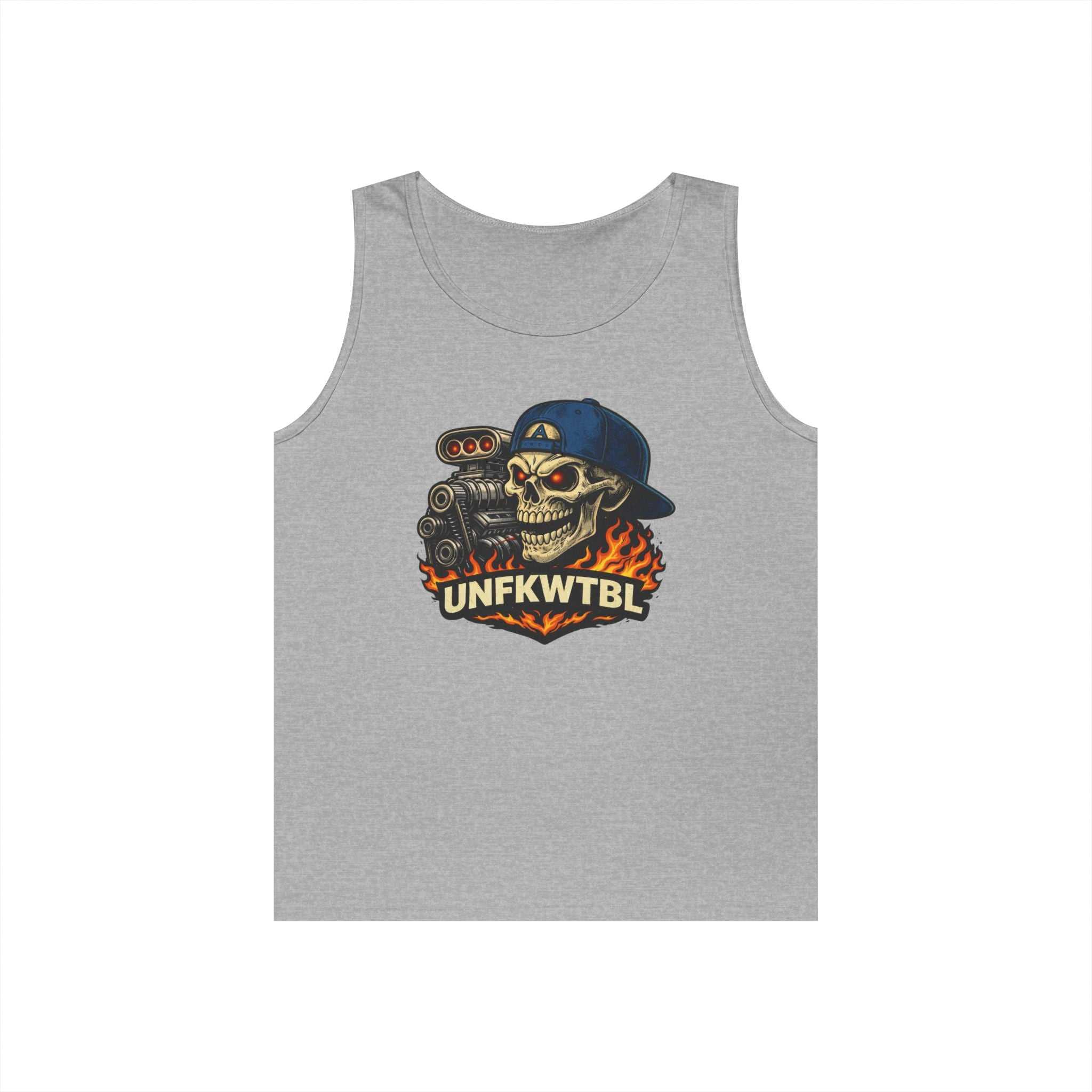 Skull Mechanic Tank Top — 'UNFKWTBL' Vintage Hot Rod Graphic