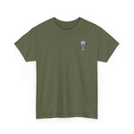 Olive green T-Shirt FDNY ETERNAL Tribute Tee with skull graphic, unisex heavy cotton fabric, ribbed collar, and no side seams.