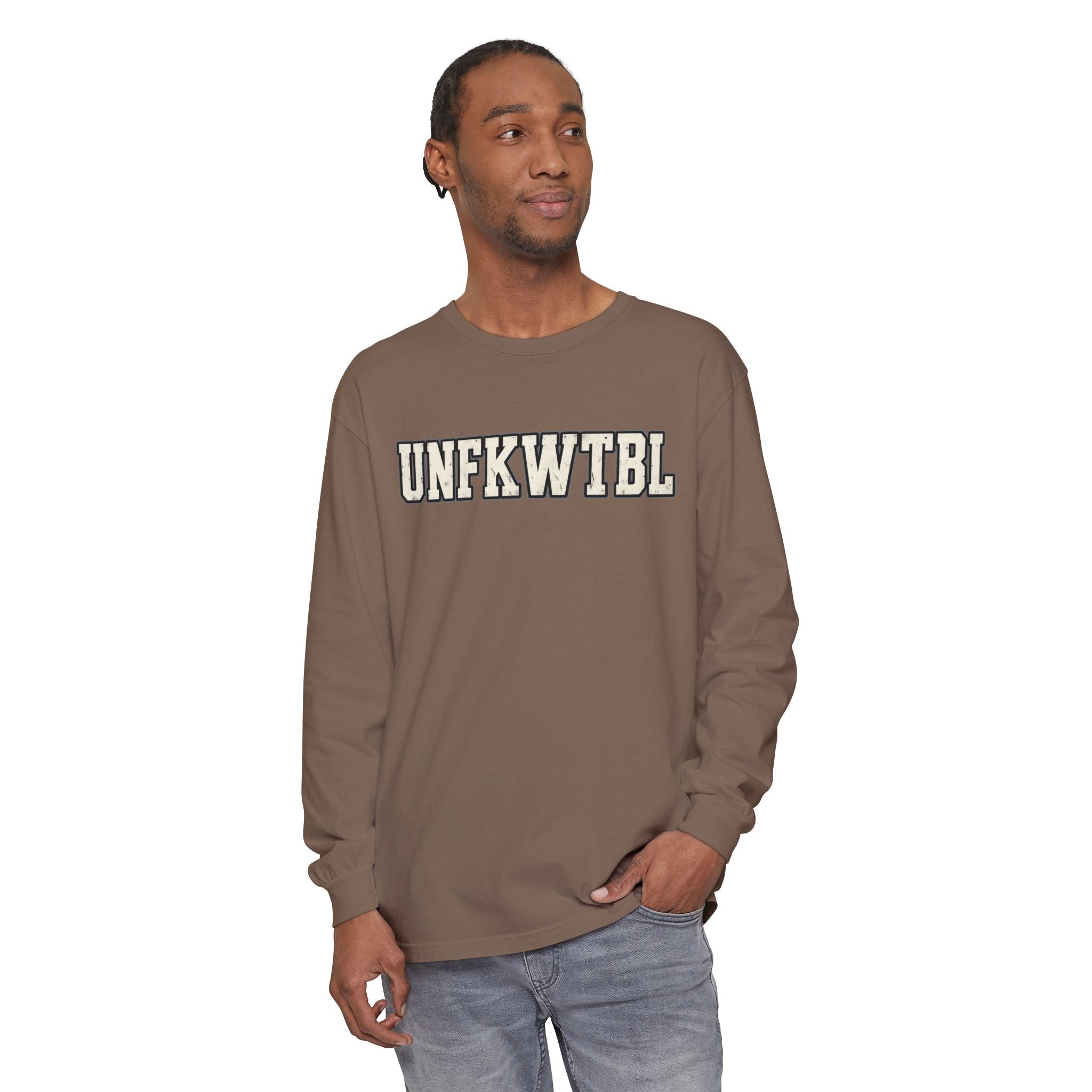 UNFKWTBL Harder to Break Back-Print Long Sleeve Tee.