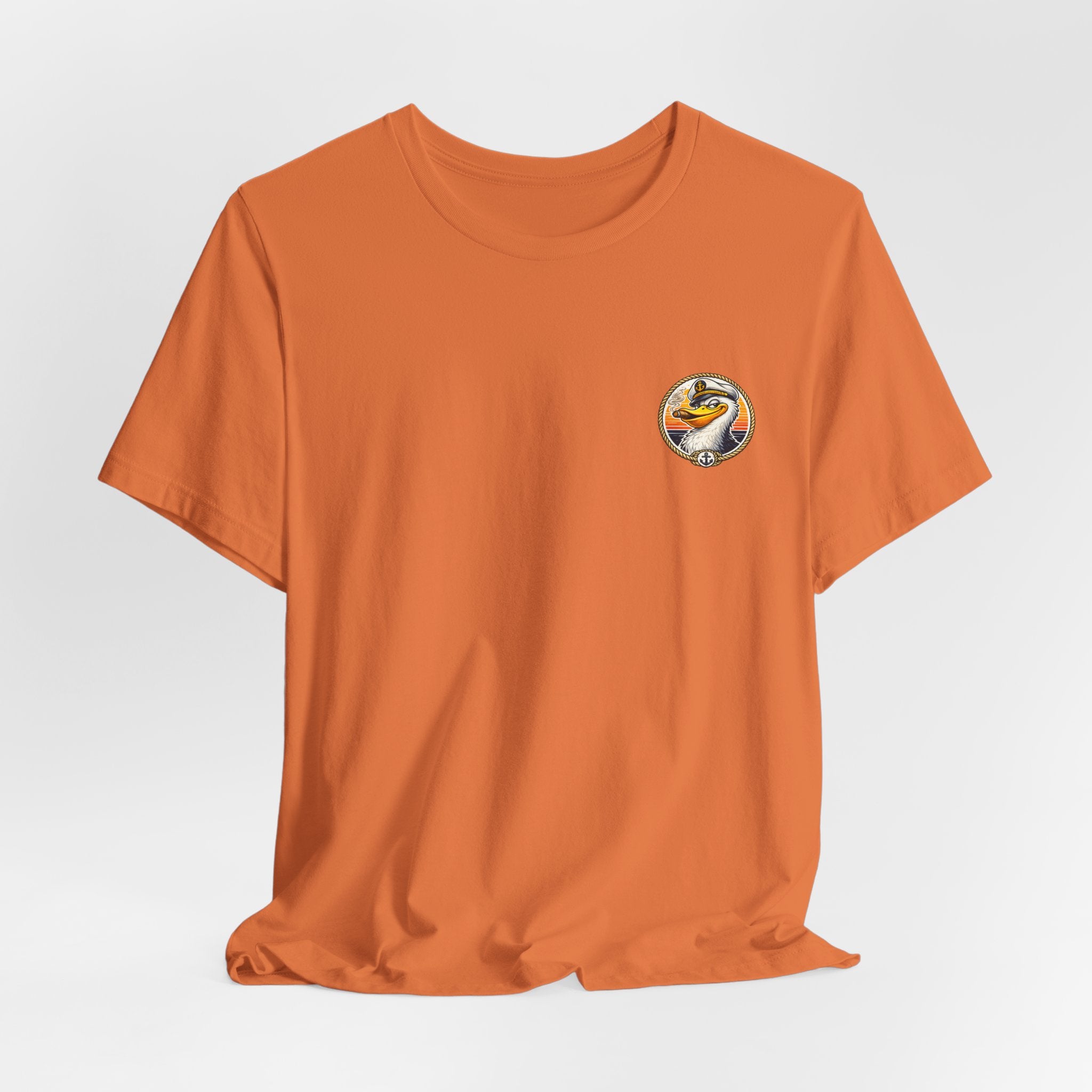 Duck Captain Graphic Tee — Sailor Duck Drinking Rum Retro Beach Shirt