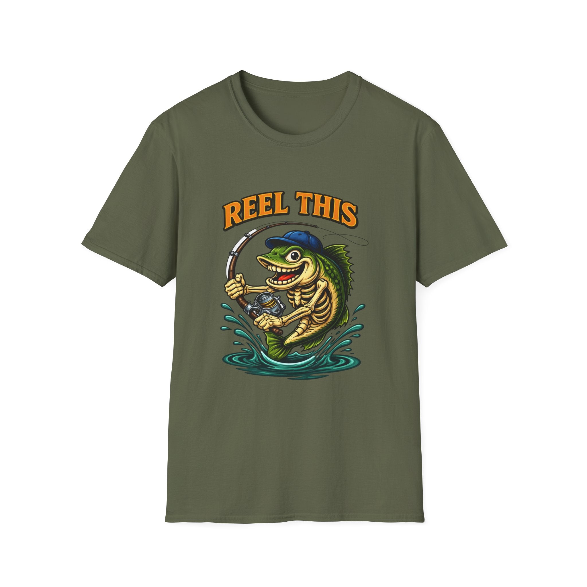 Fishing T-Shirt — "Reel This" Funny Bass Graphic Tee for Anglers