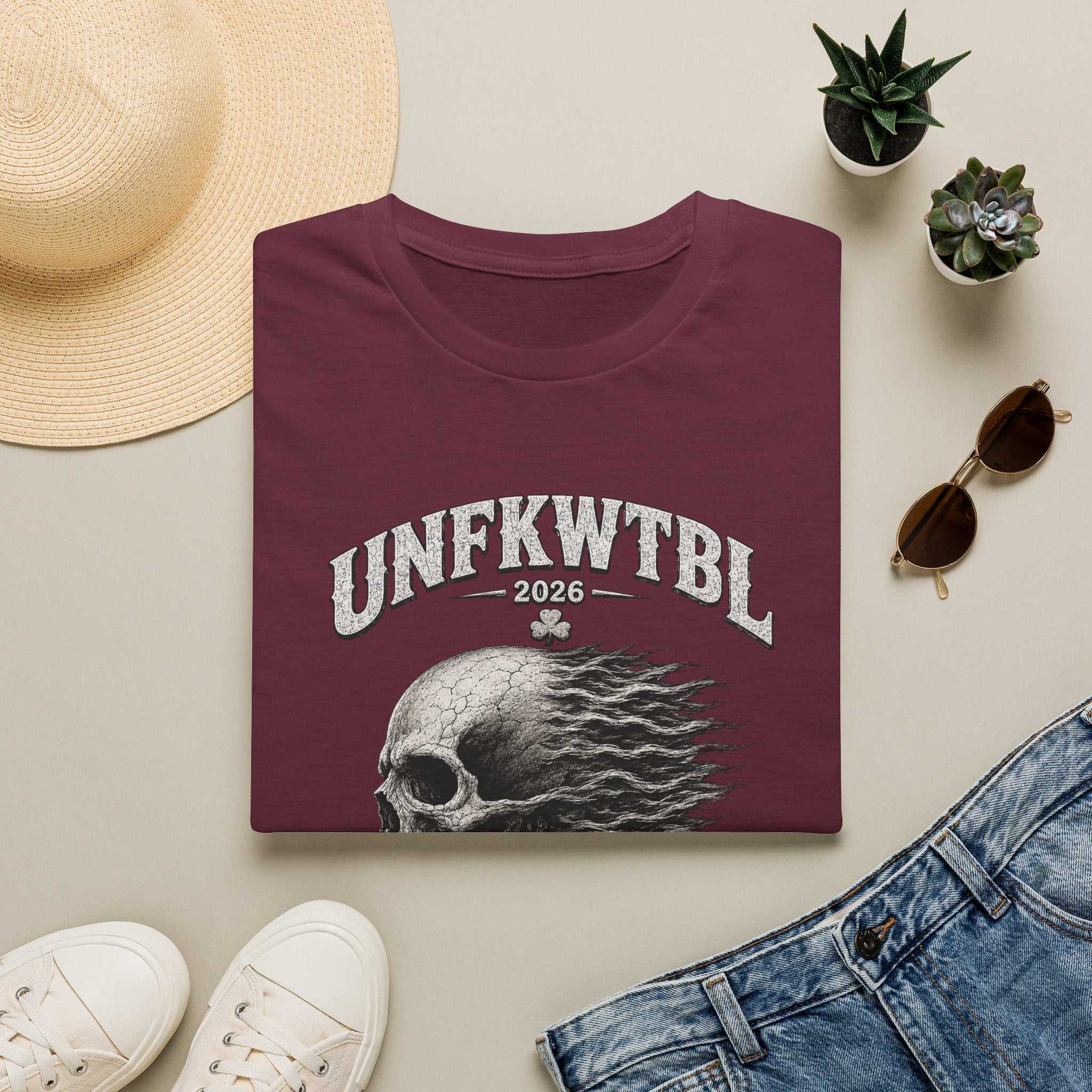 Skull Flame Sturgis T-Shirt — UNFKWTBL 2026 Motorcycle Rally Tee