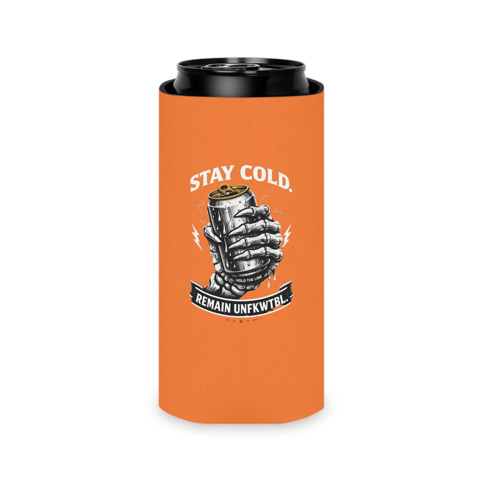 Tropical mermaid can cooler with "UNFKWTBL Bad Vibes Only" and "Stay Cold" beer sleeve design