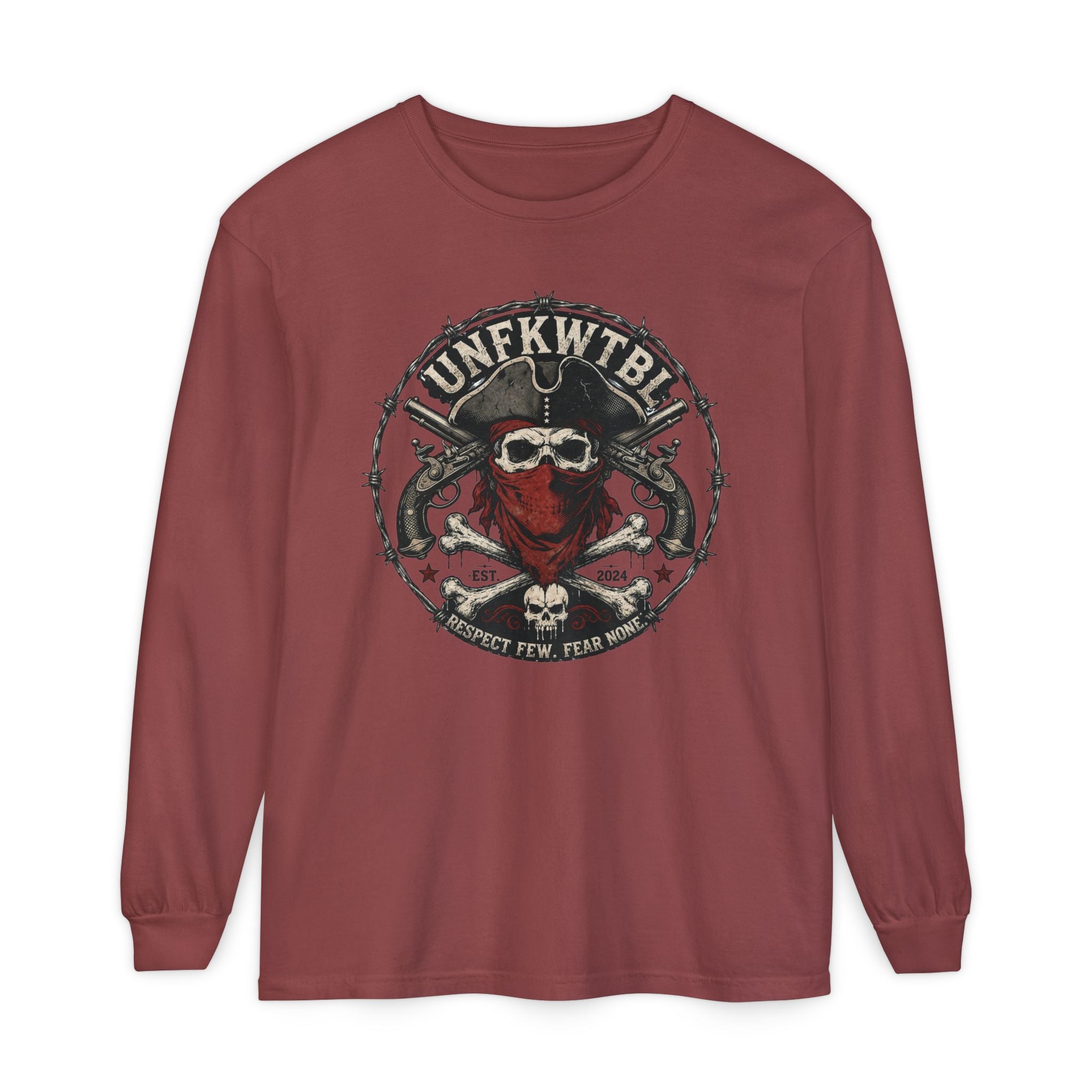 Skull Bandana Long Sleeve T-Shirt — UNFKWTBL Graphic