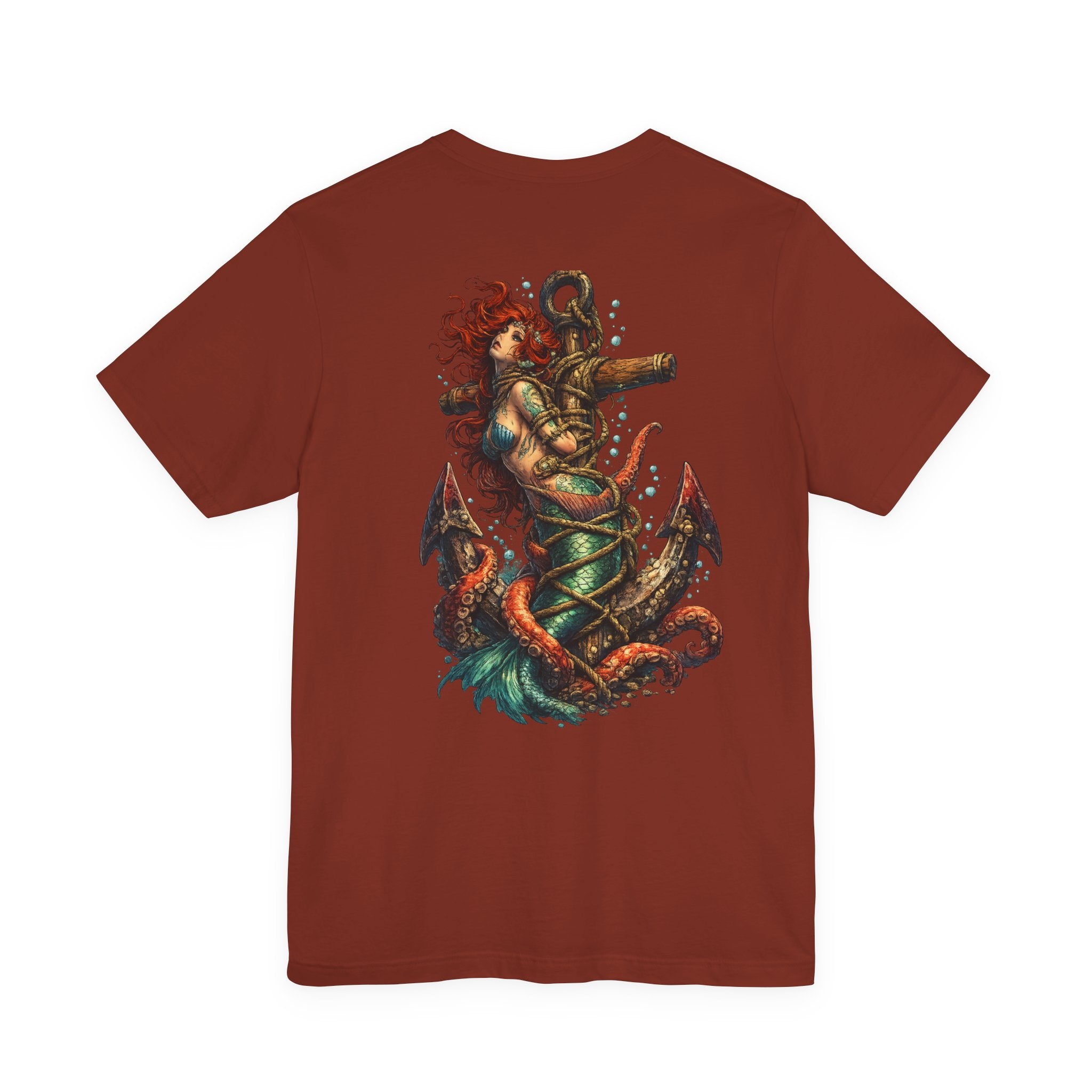 Mermaid Anchor Graphic Tee — Vintage Nautical Octopus Design