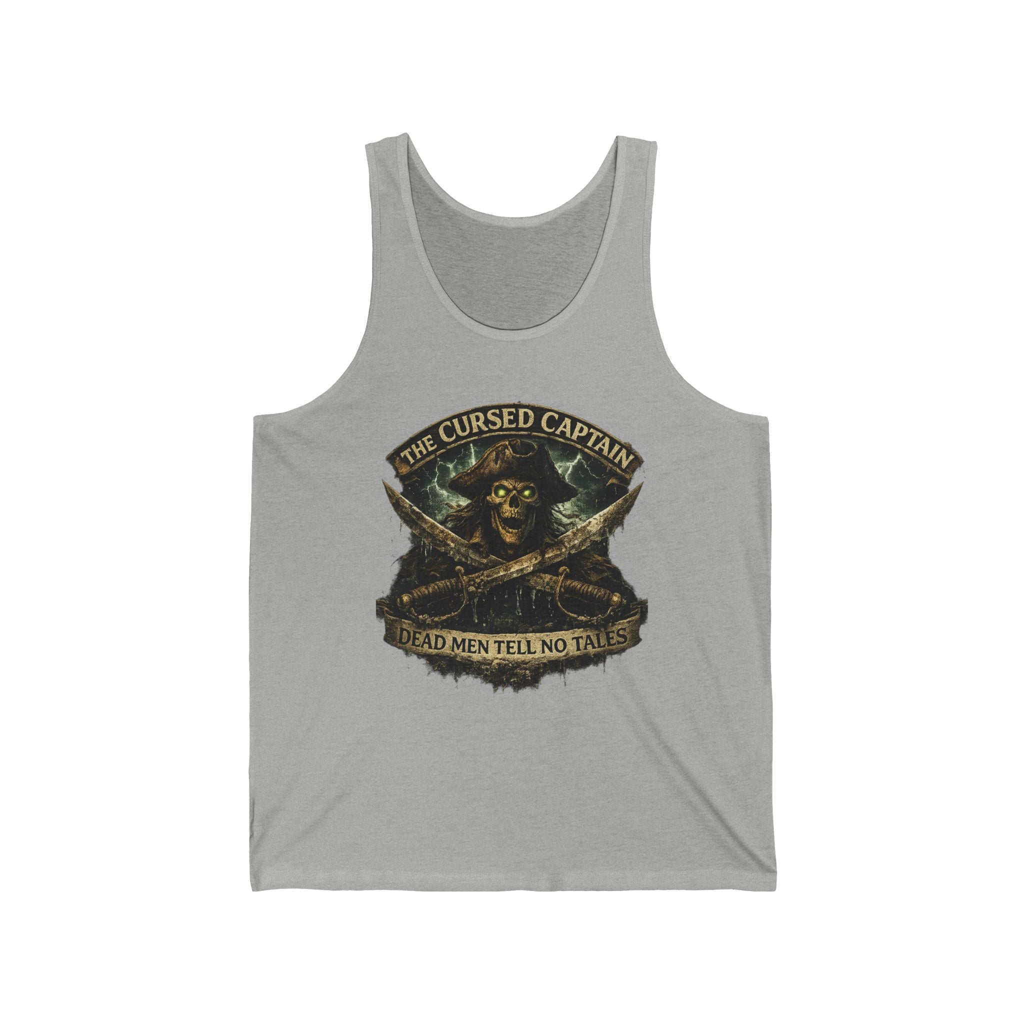 Cursed Captain Tank Top — "The Cursed Captain, Dead Men Tell No Tales" Pirate Skull Tank