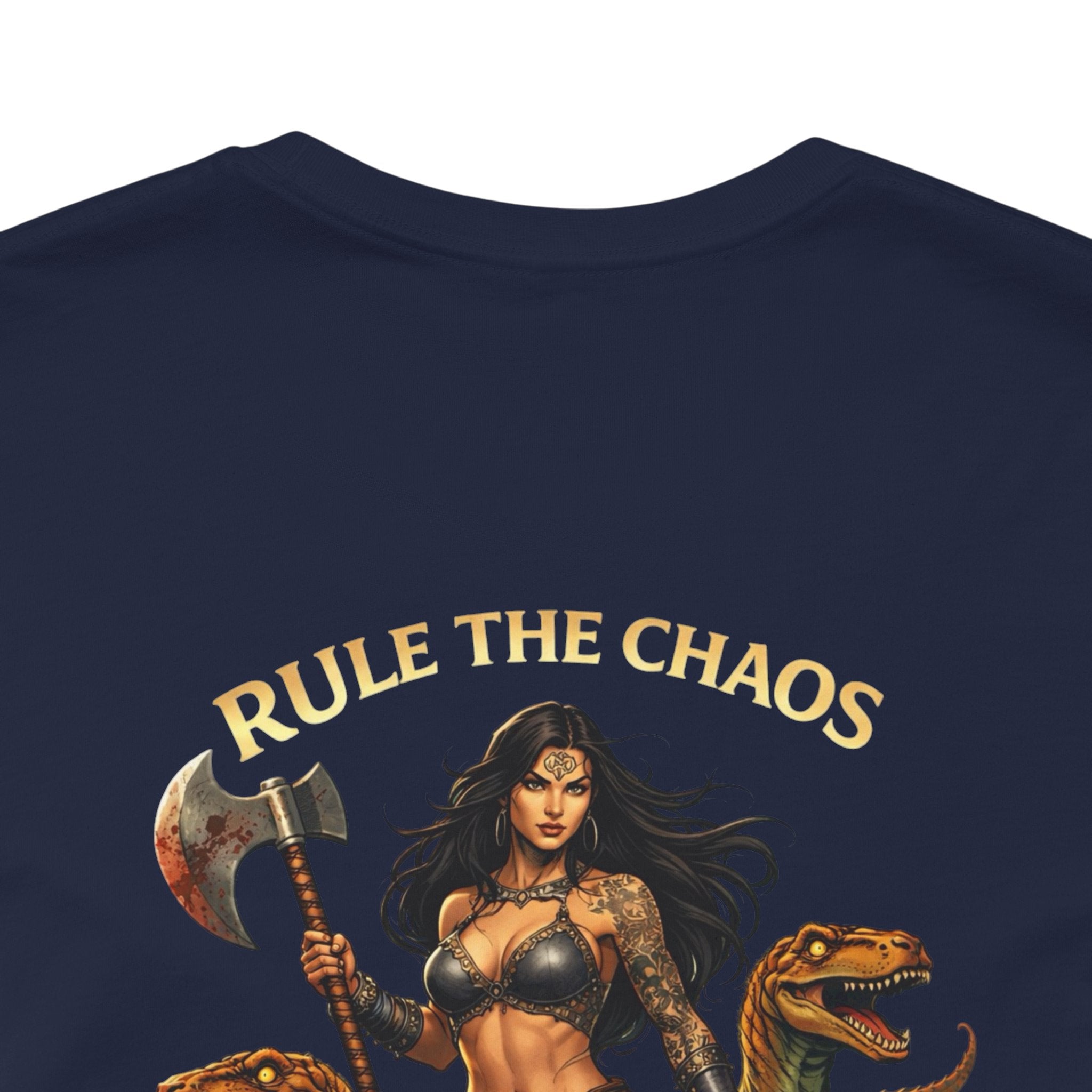 Battle Goddess Tee — "Rule The Chaos" Primal Reign Fantasy Shirt