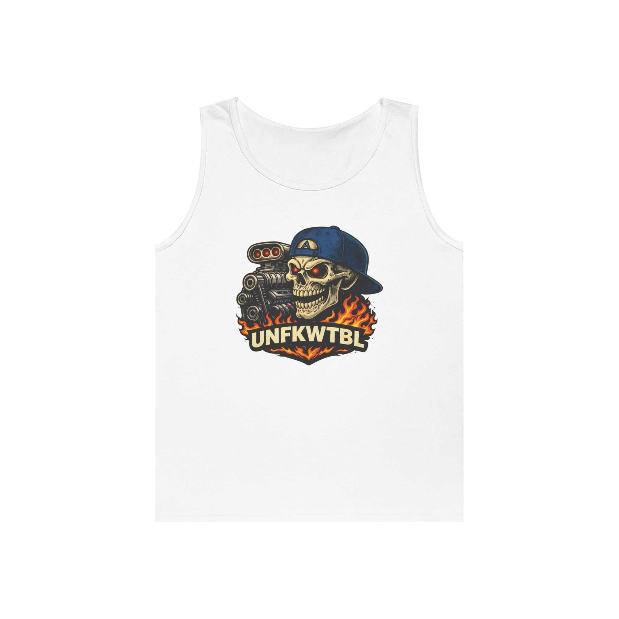 Skull Mechanic Tank Top — 'UNFKWTBL' Vintage Hot Rod Graphic