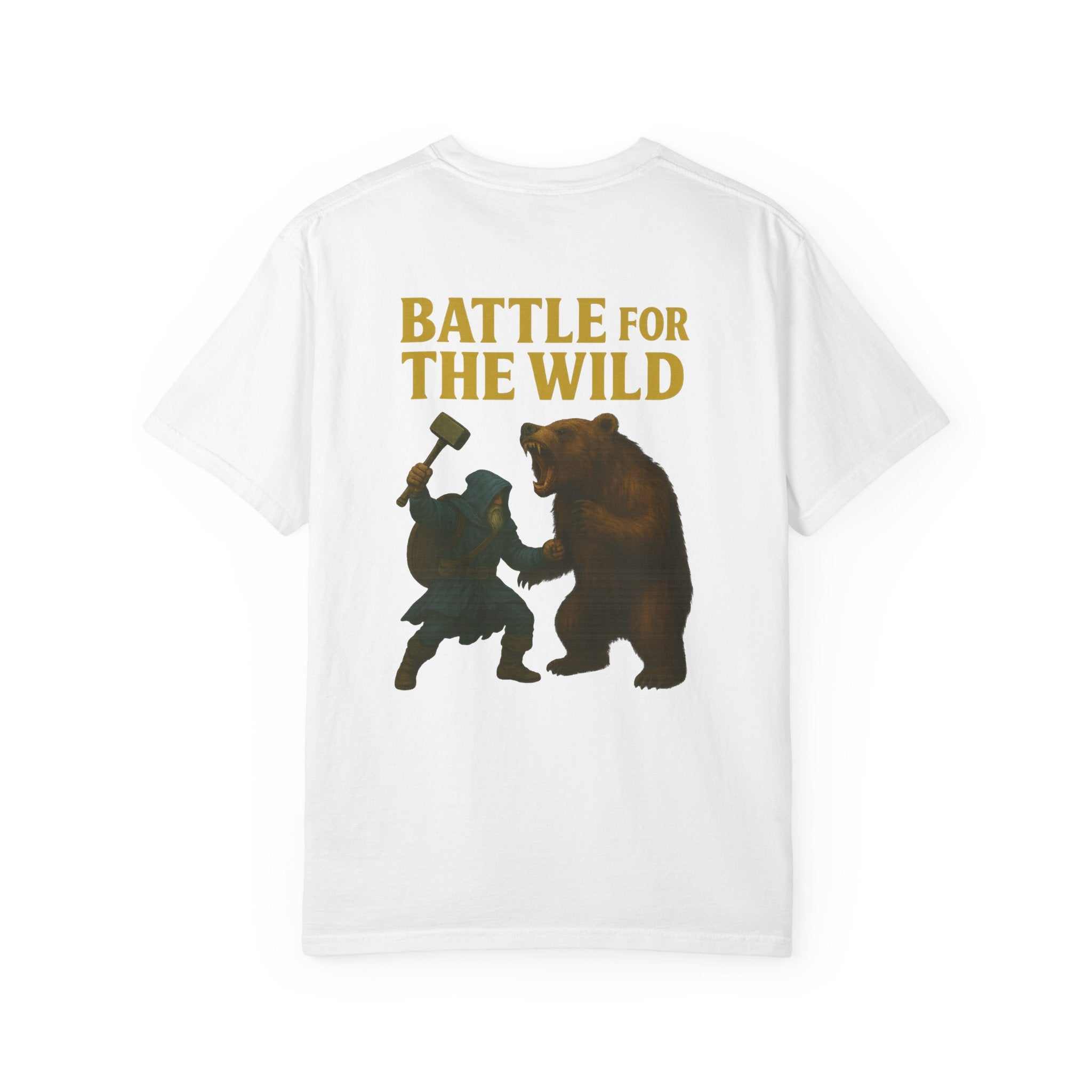 Unisex Adventure Battle T-Shirt with wildlife graphic, camping and nature style gift