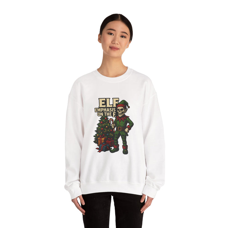 Funny Christmas Elf Sweatshirt - "Elf Emphasis on the &