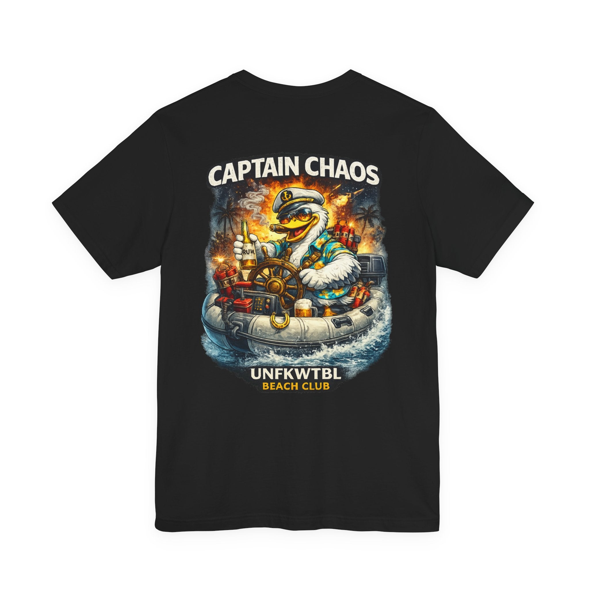 Captain Chaos Tee — Retro Beach Club Duck Graphic T‑Shirt