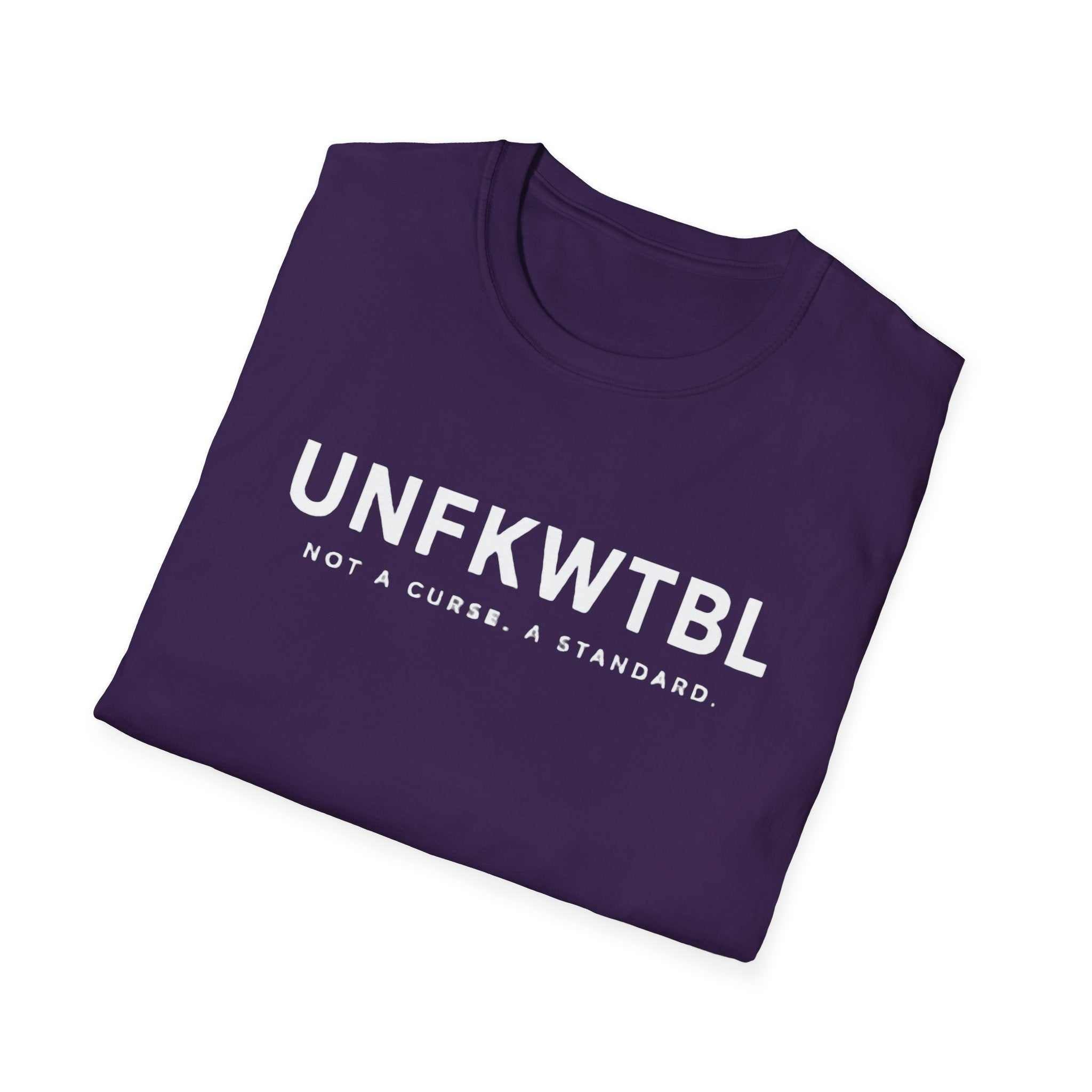 UNFKWTBL Not A Curse minimalist statement T-shirt with bold chest print on lightweight cotton