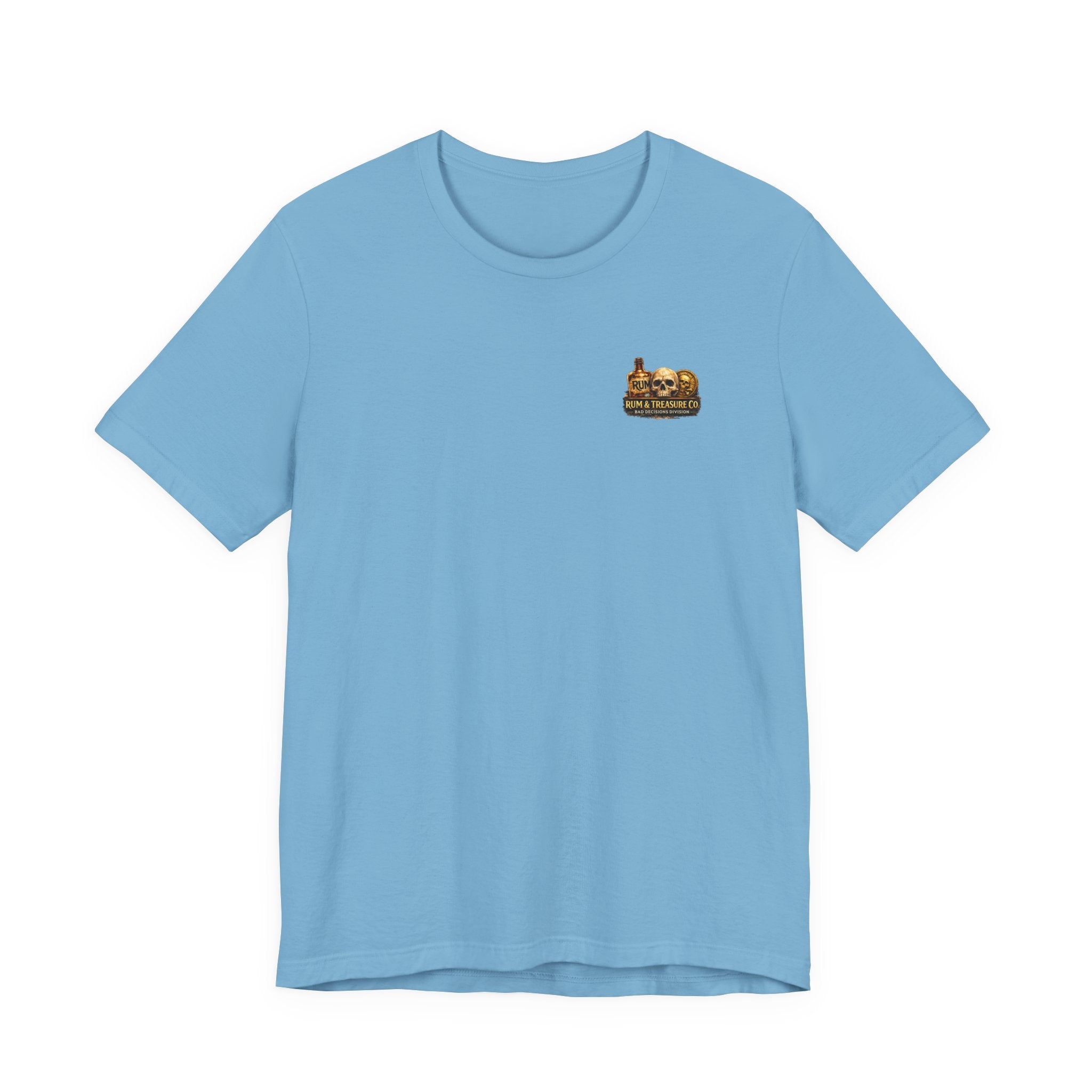 Pirate Skull Treasure Chest Tee — Skeleton Buccaneer Drinking Design