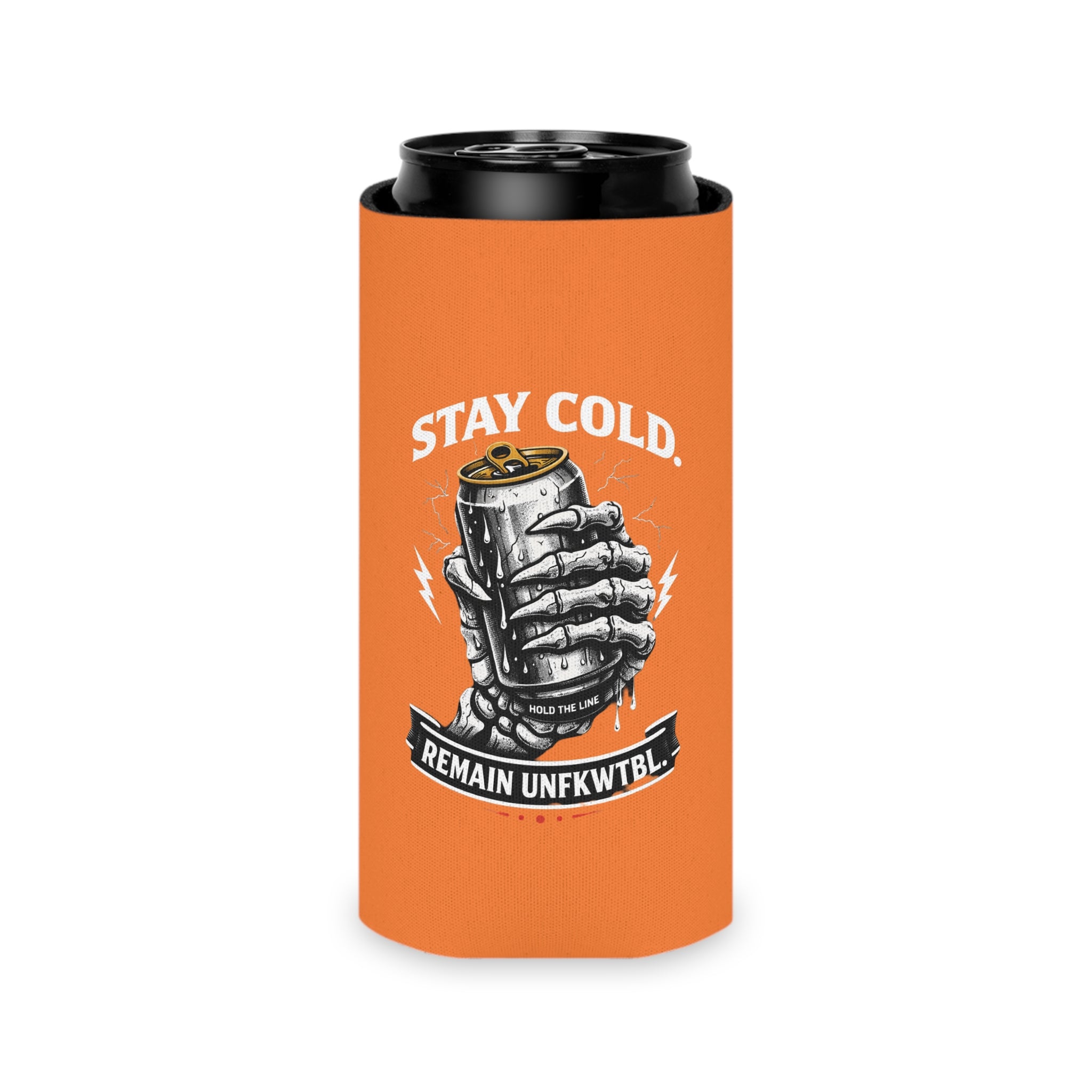 Can Cooler - 'Bite Me' Shark & 'Stay Cold' Retro Beer Koozie (Summer Misconduct)