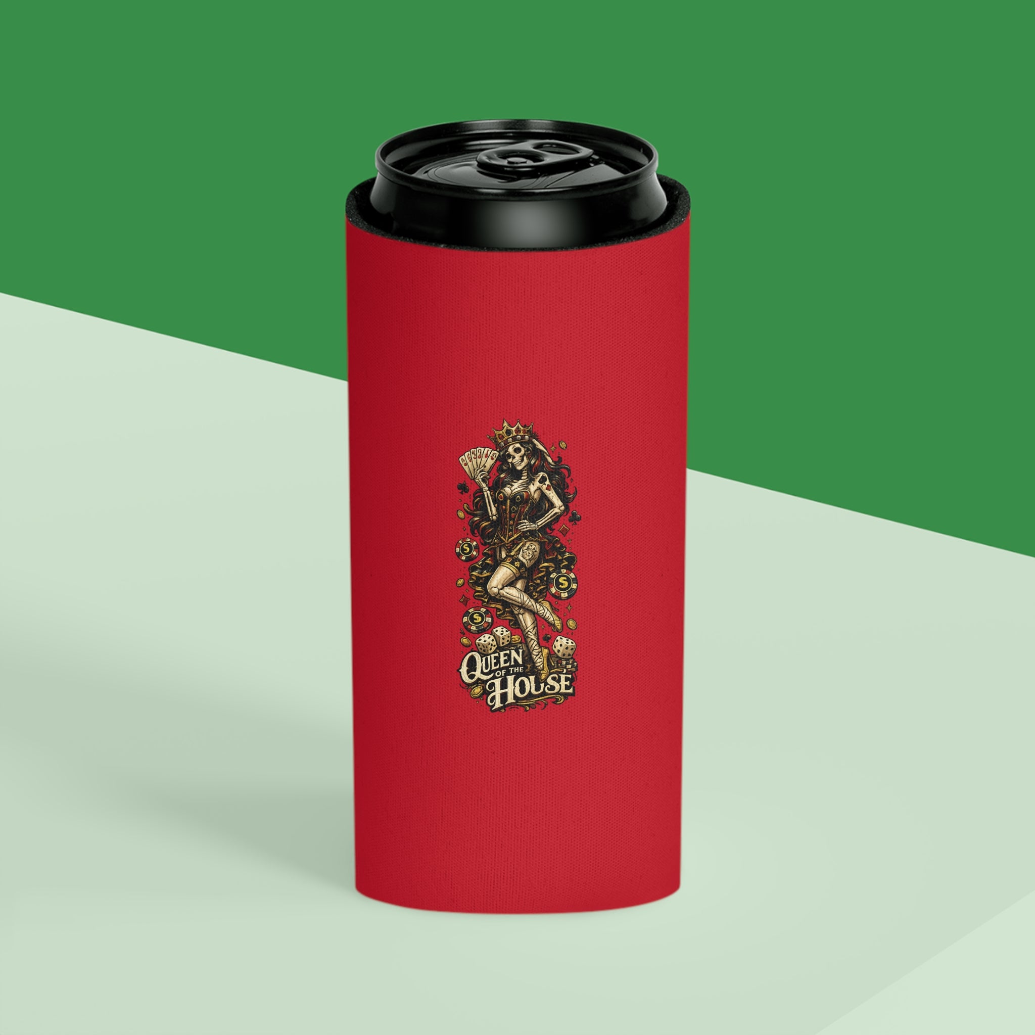 Can Cooler — "Stay Cold, Remain Unfkwtbl" Retro Pinup Skull Design