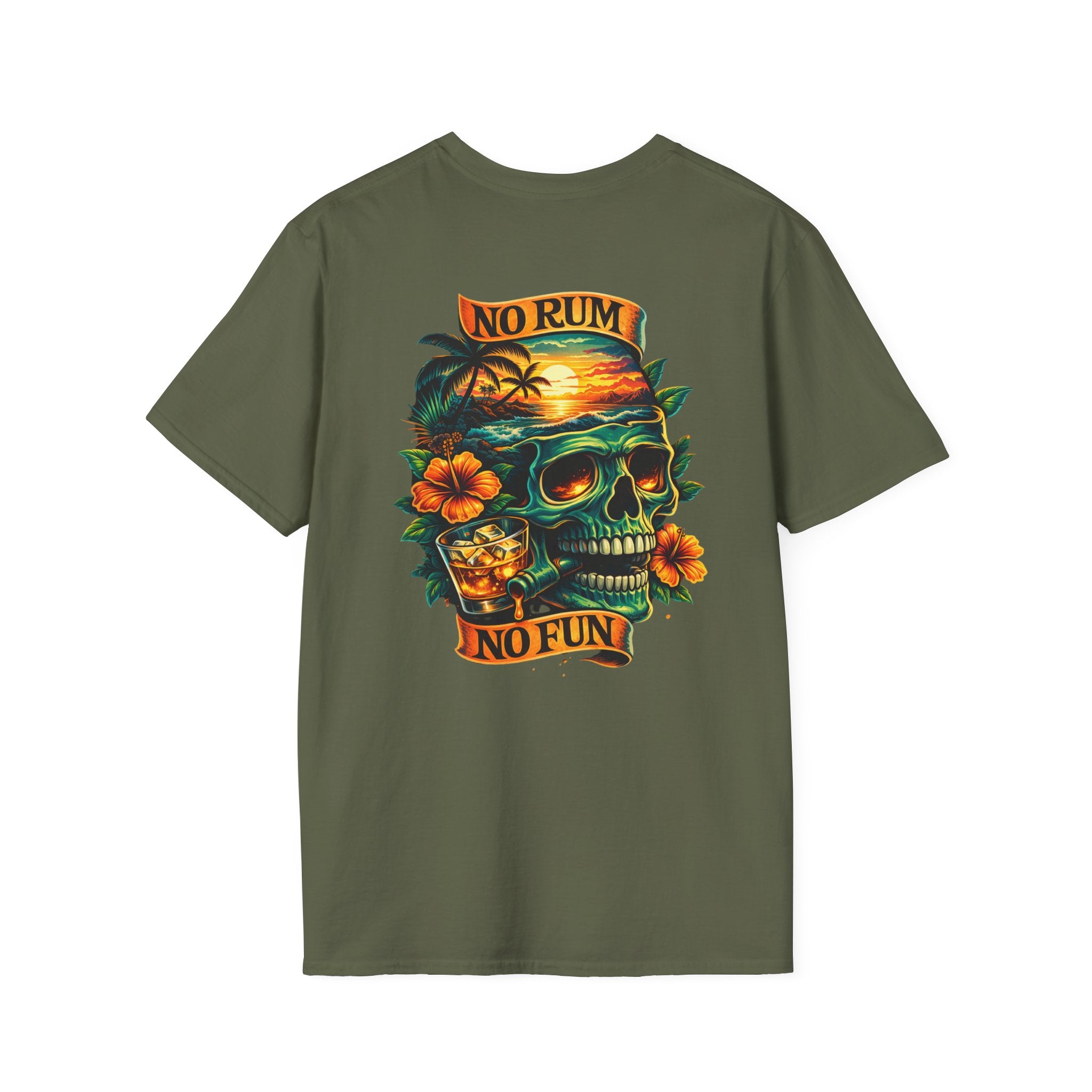 No Rum No Fun Skull T-Shirt — Tropical Skull & Rum Summer Tee