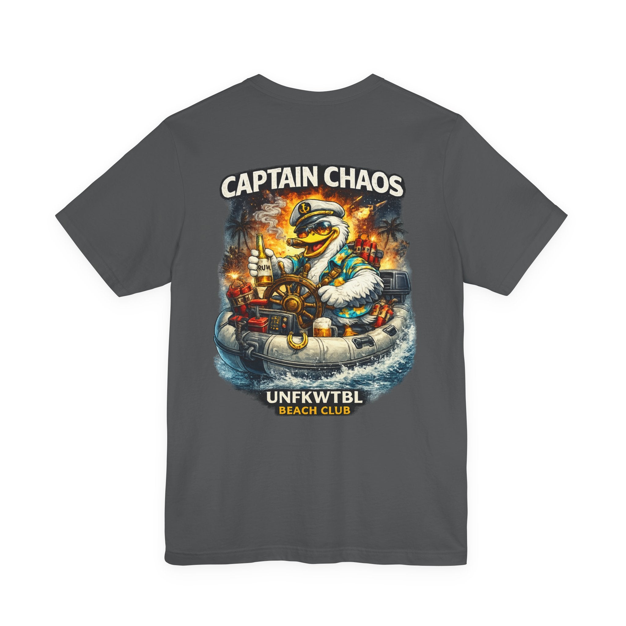 Captain Chaos Tee — Retro Beach Club Duck Graphic T‑Shirt