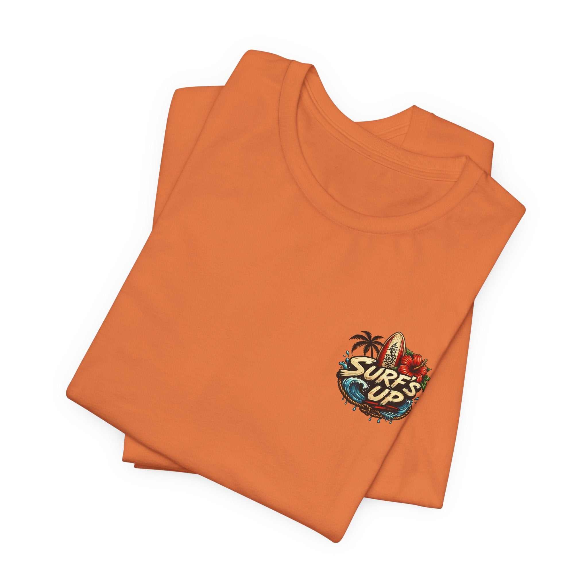 Hawaiian Surfboard T‑Shirt with vibrant surfboard and hula girl graphic on soft cotton tee