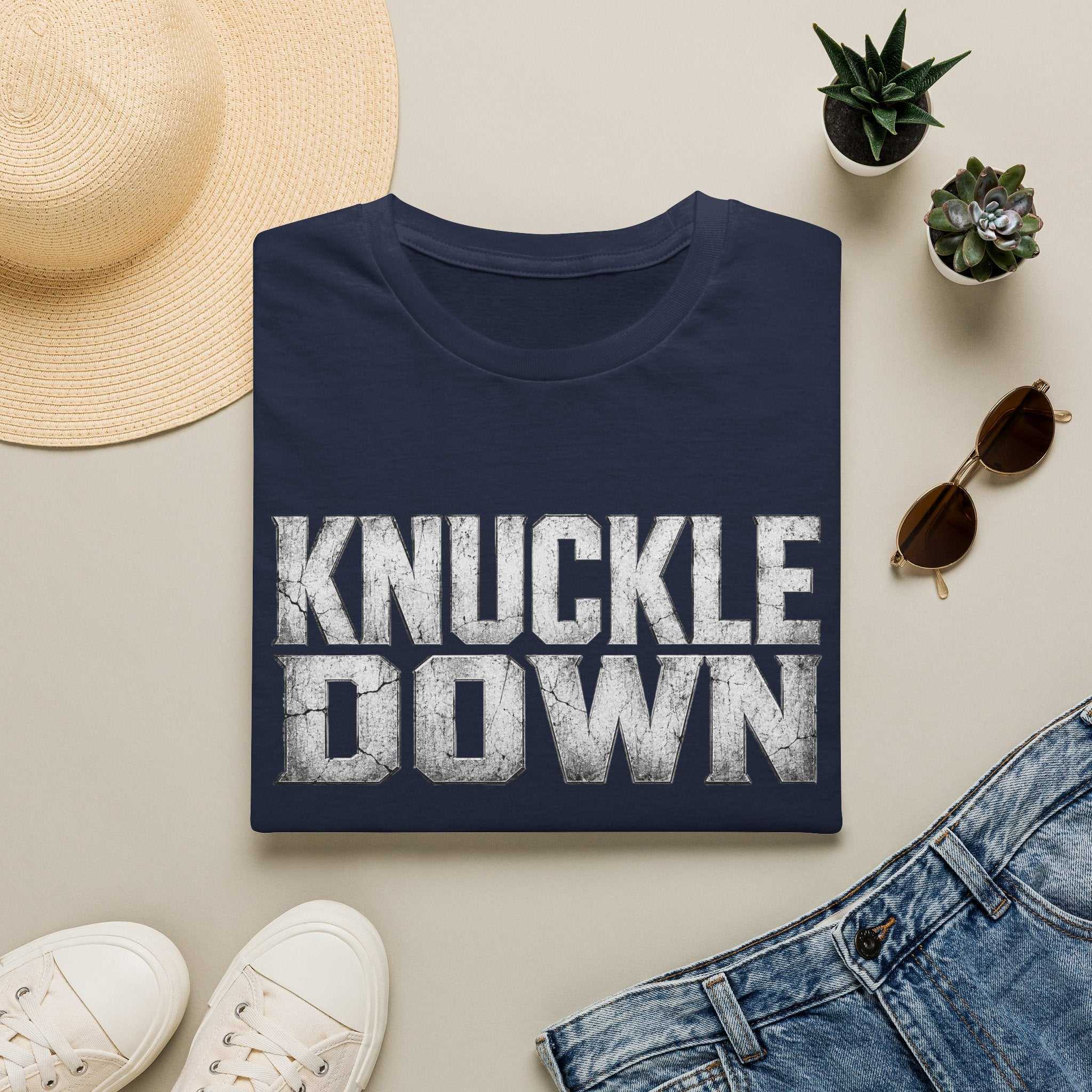 Knuckle Down Graphic T-Shirt — Bold Motivational Workout Tee