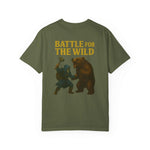 Unisex Adventure Battle T-Shirt with wildlife graphic for outdoor and camping enthusiasts