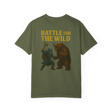 Unisex Adventure Battle T-Shirt with wildlife graphic for outdoor and camping enthusiasts