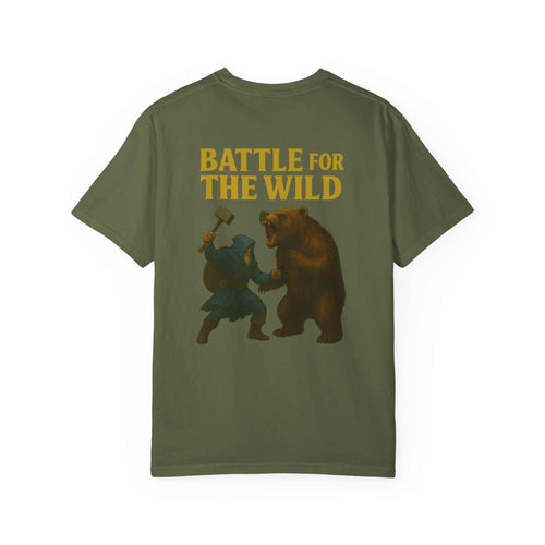 Unisex Adventure Battle T-Shirt with wildlife graphic for outdoor and camping enthusiasts