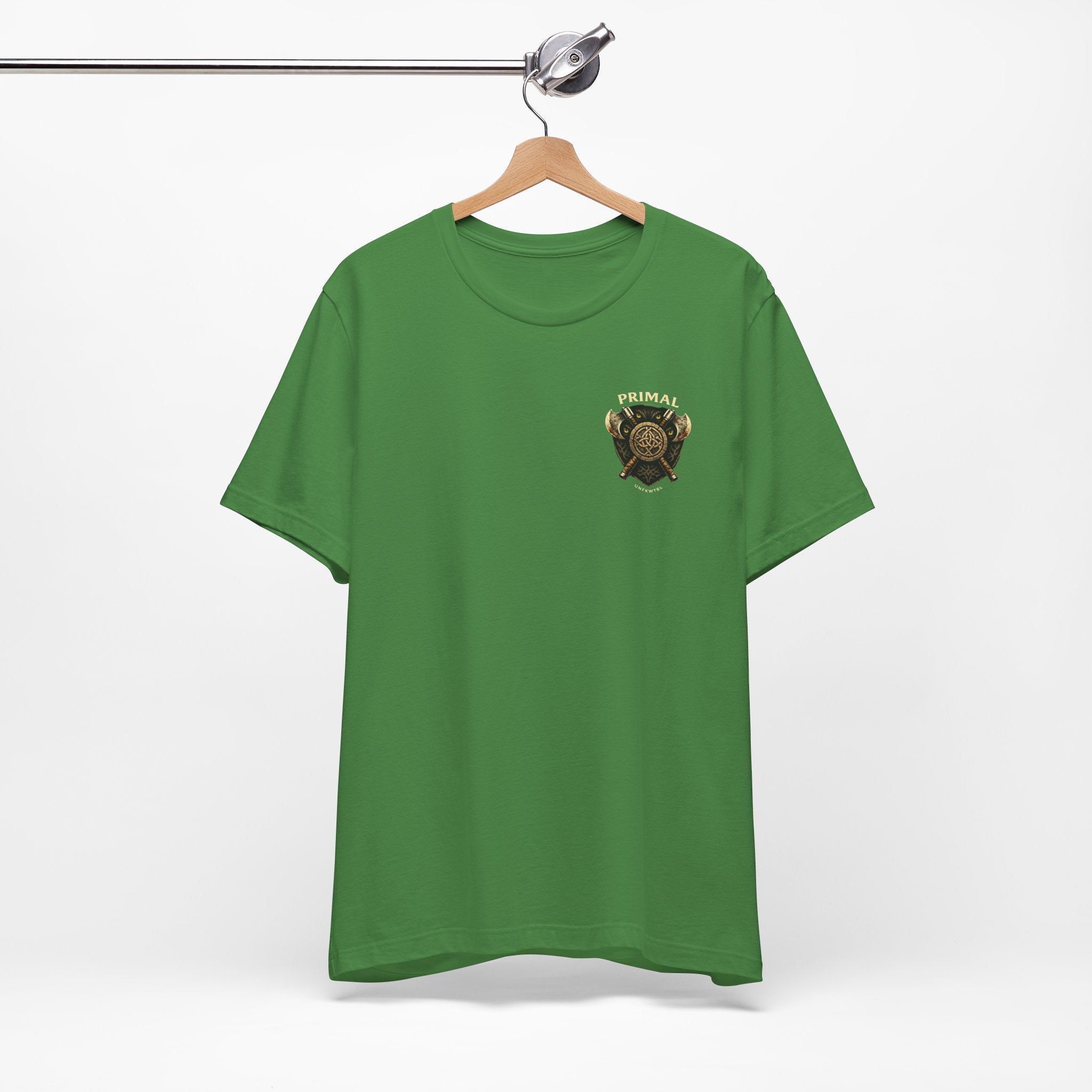 Barbarian Warrior Graphic Tee — 'Primal' Fantasy Pinup Backprint T-Shirt