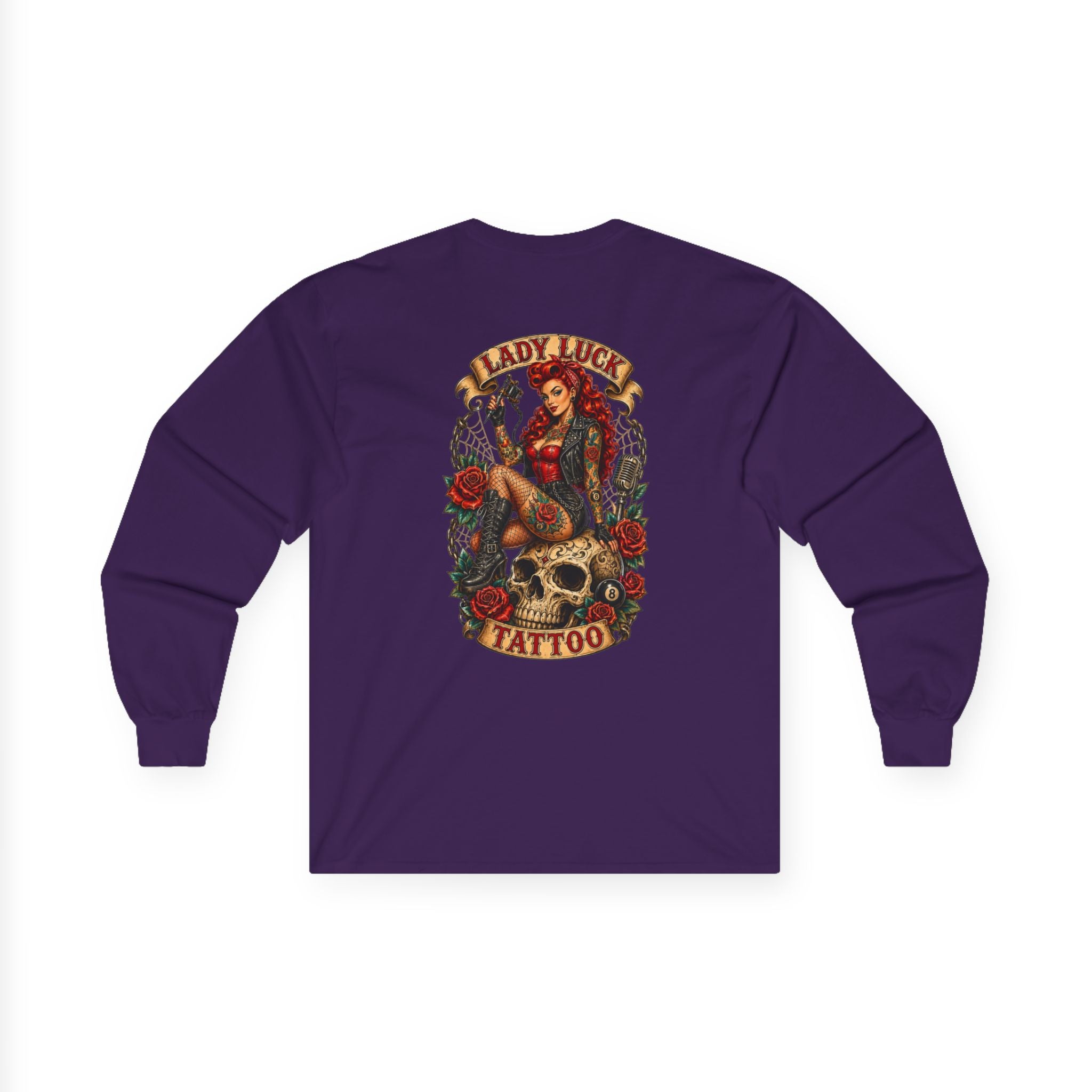 Lady Luck Tattoo Skull Queen Long-Sleeve Tee