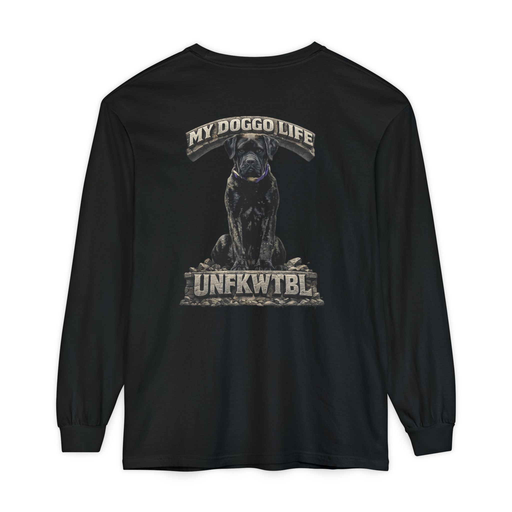 Long Sleeve T-Shirt — "My Doggo Life" Black Dog Graphic