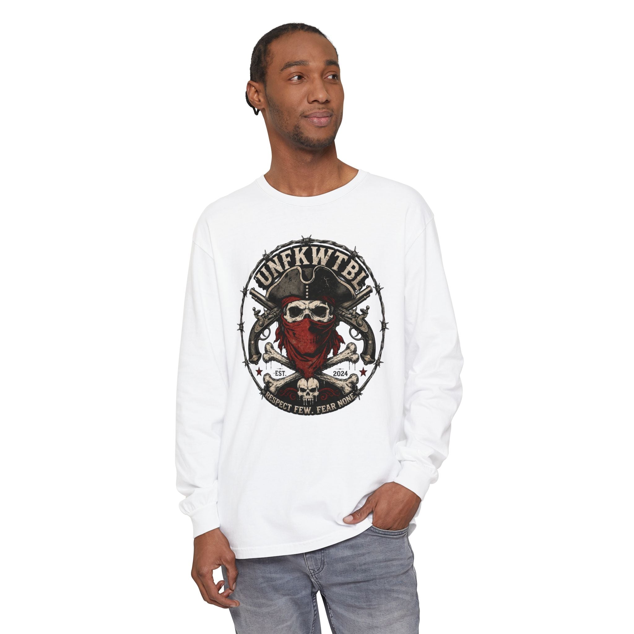 Skull Bandana Long Sleeve T-Shirt — UNFKWTBL Graphic