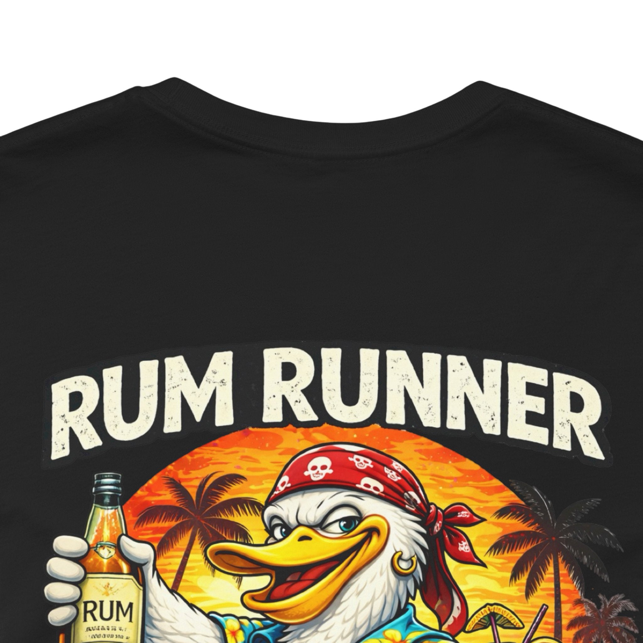 Rum Runner Beach Club T-Shirt - Tropical Duck Boat Graphic Tee