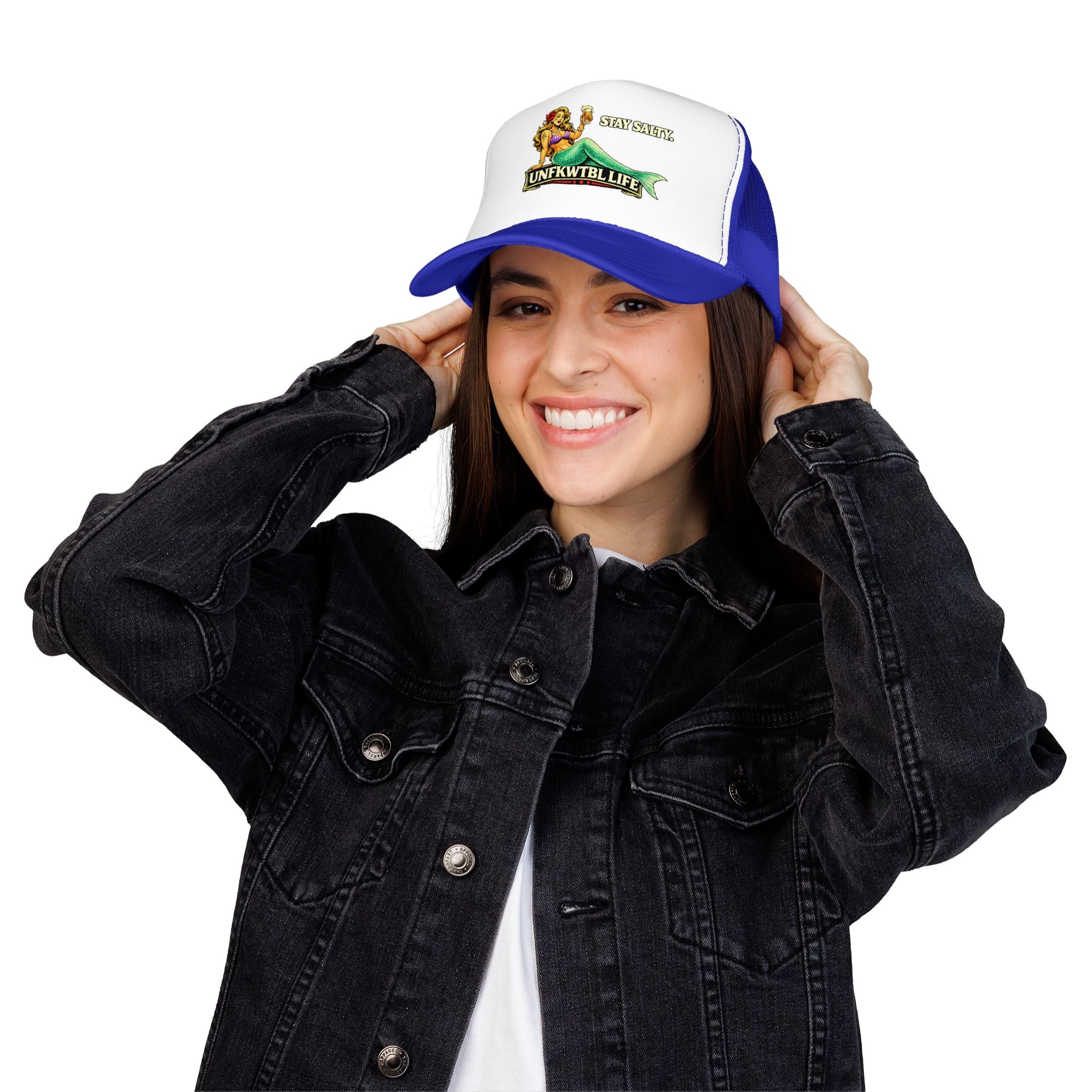 Trucker Hat - "Stay Salty. UNFKWTBL LIFE" Mermaid Foam Trucker Hat